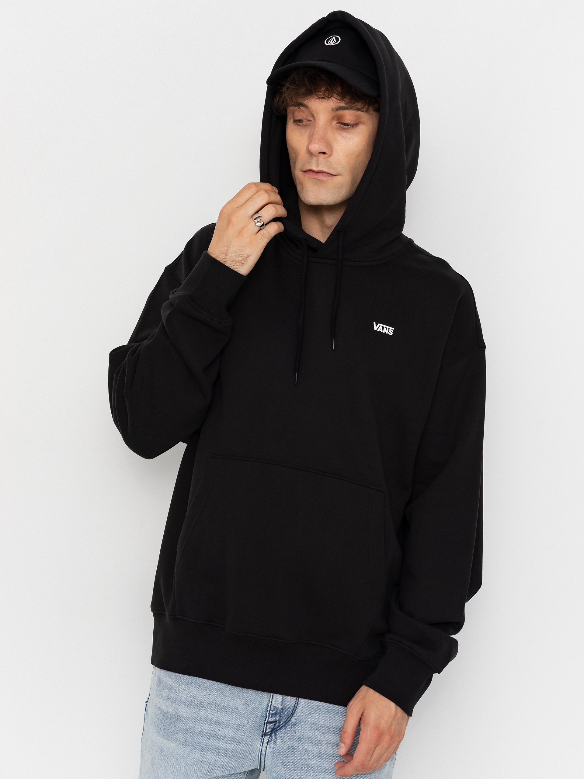 Kapucnis pulóver Vans Left Chest HD (black)