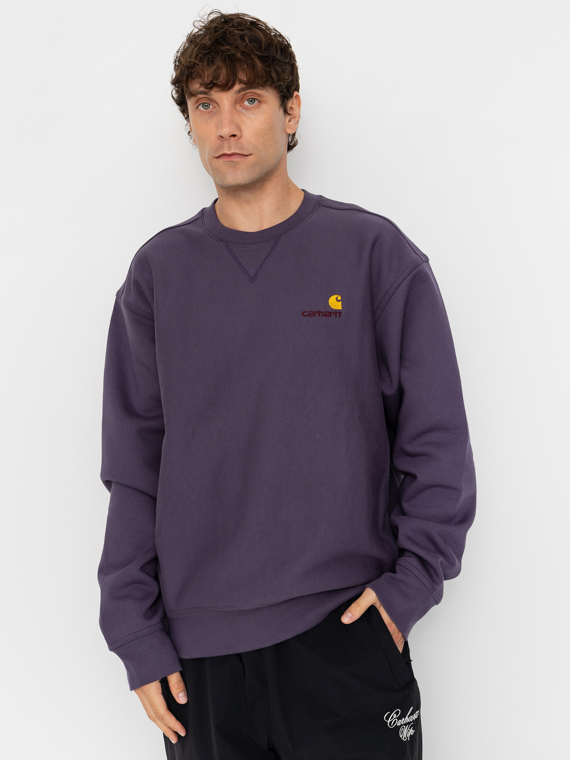Carhartt WIP American Script Pulóver (shady purple)