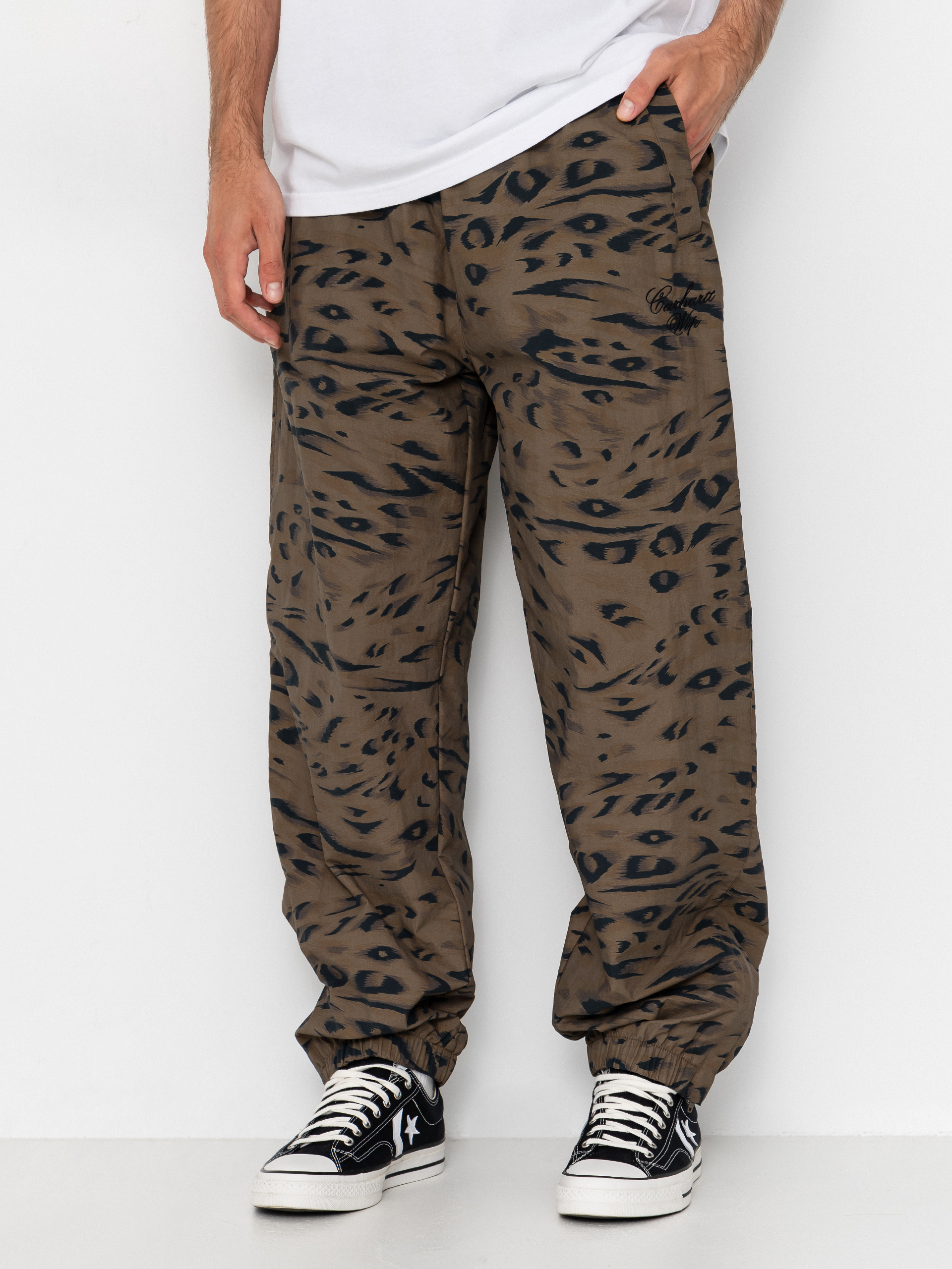 Carhartt WIP Travon Kisnadrág (duck feather print cypress/black)