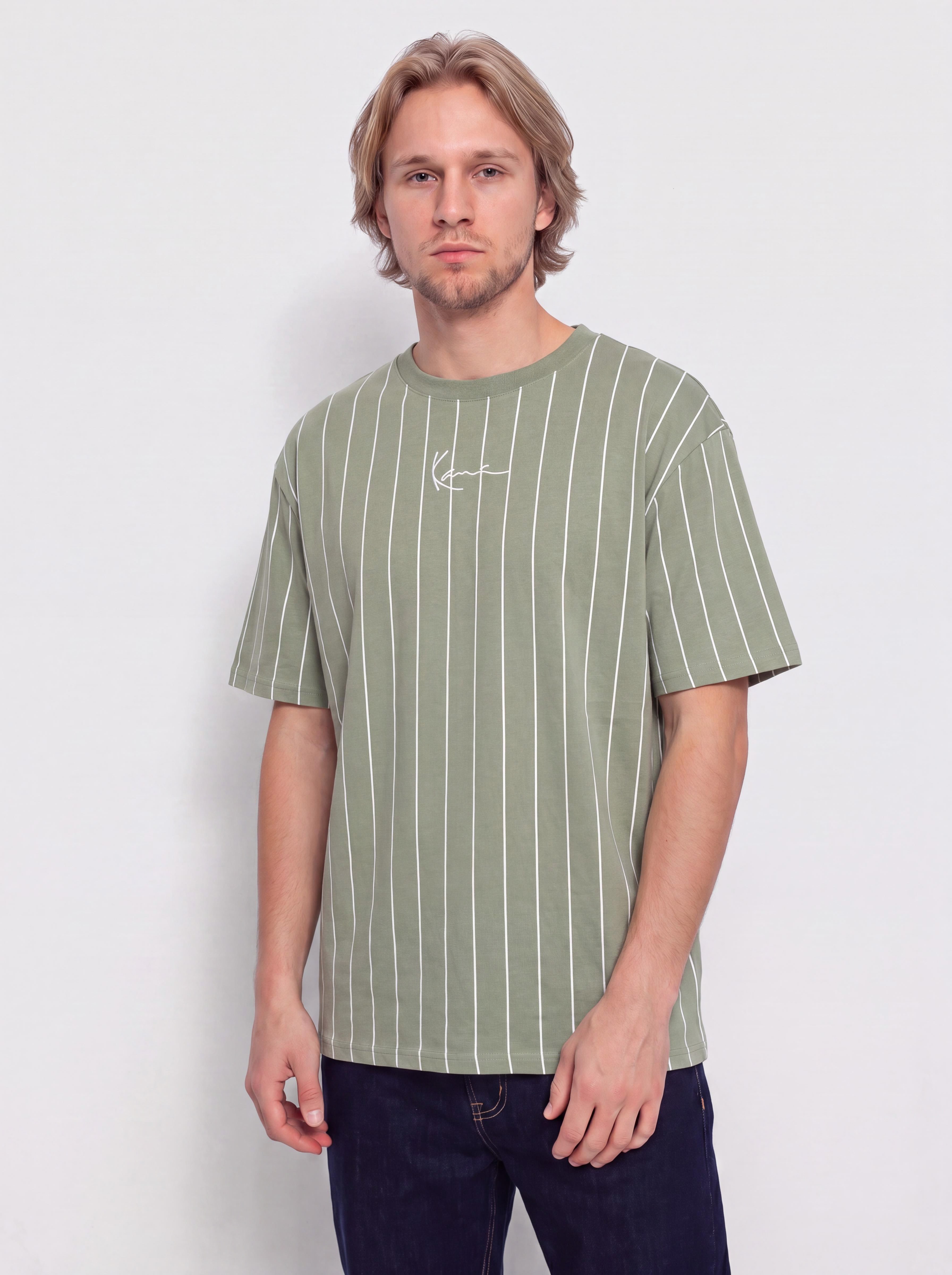 Karl Kani Small Signature Pinstripe Póló (green)