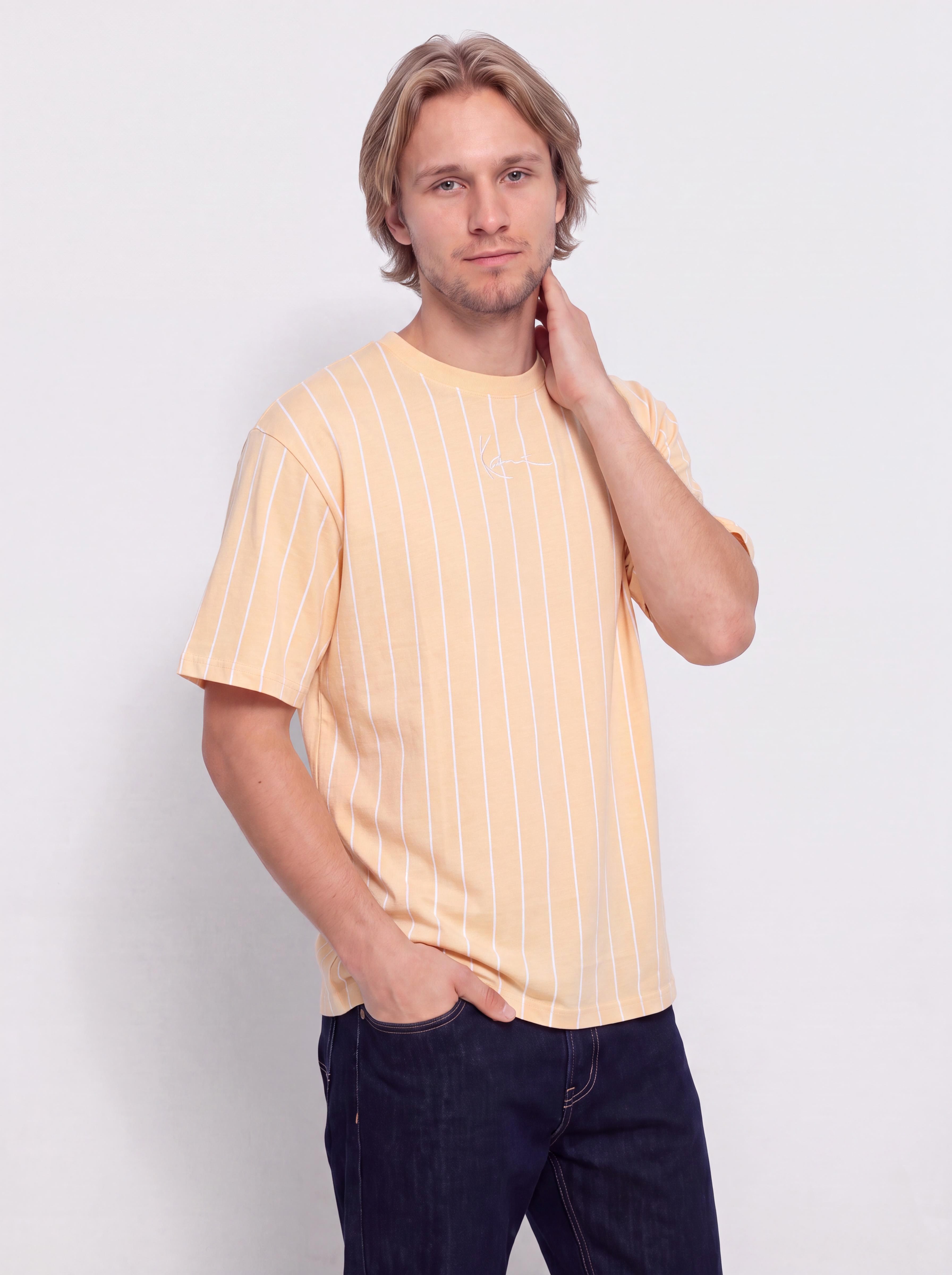 Karl Kani Small Signature Essential Pinstripe Póló (orange)