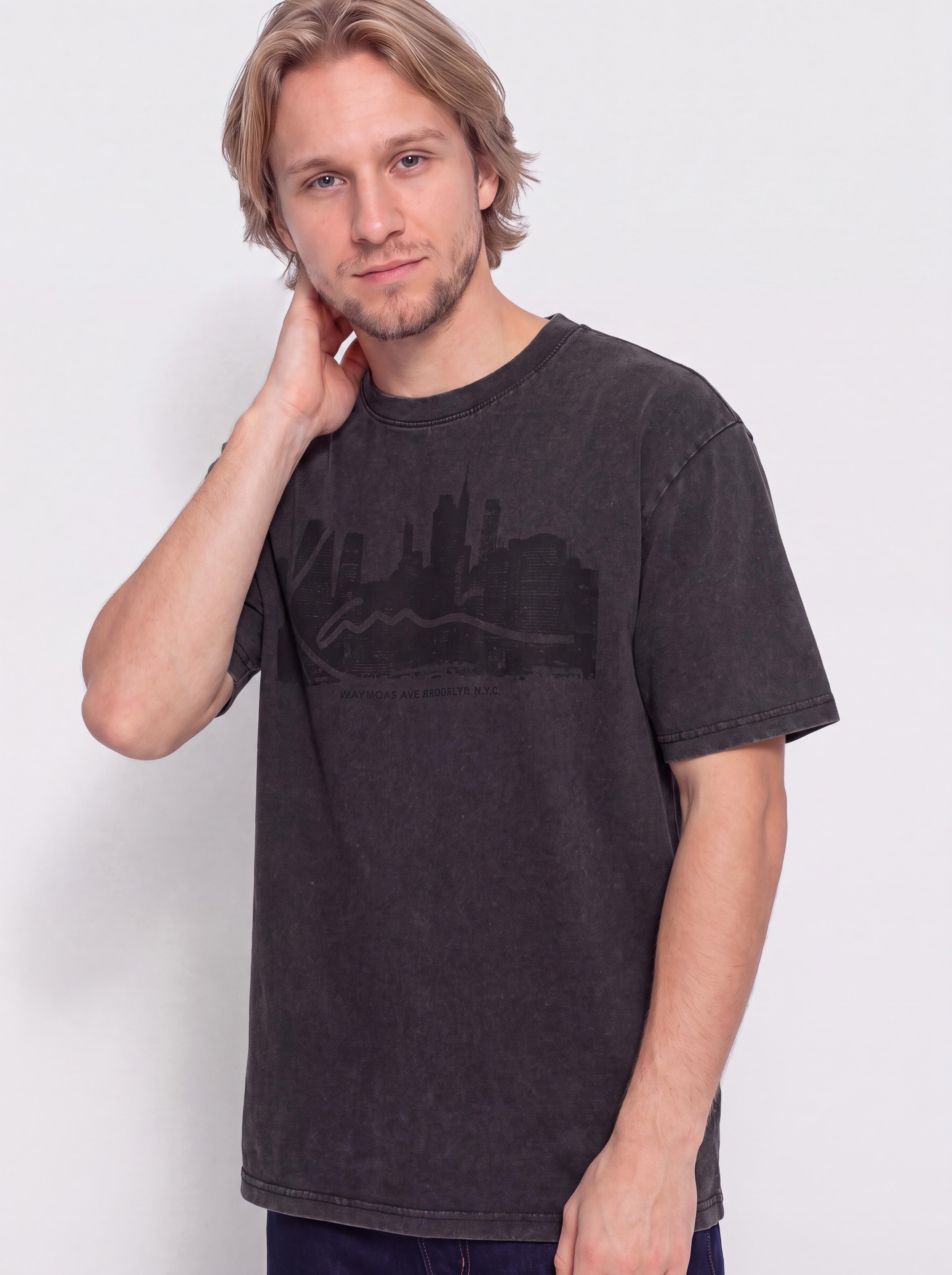 Karl Kani Signature Skyline Washed Boxy Póló (black)