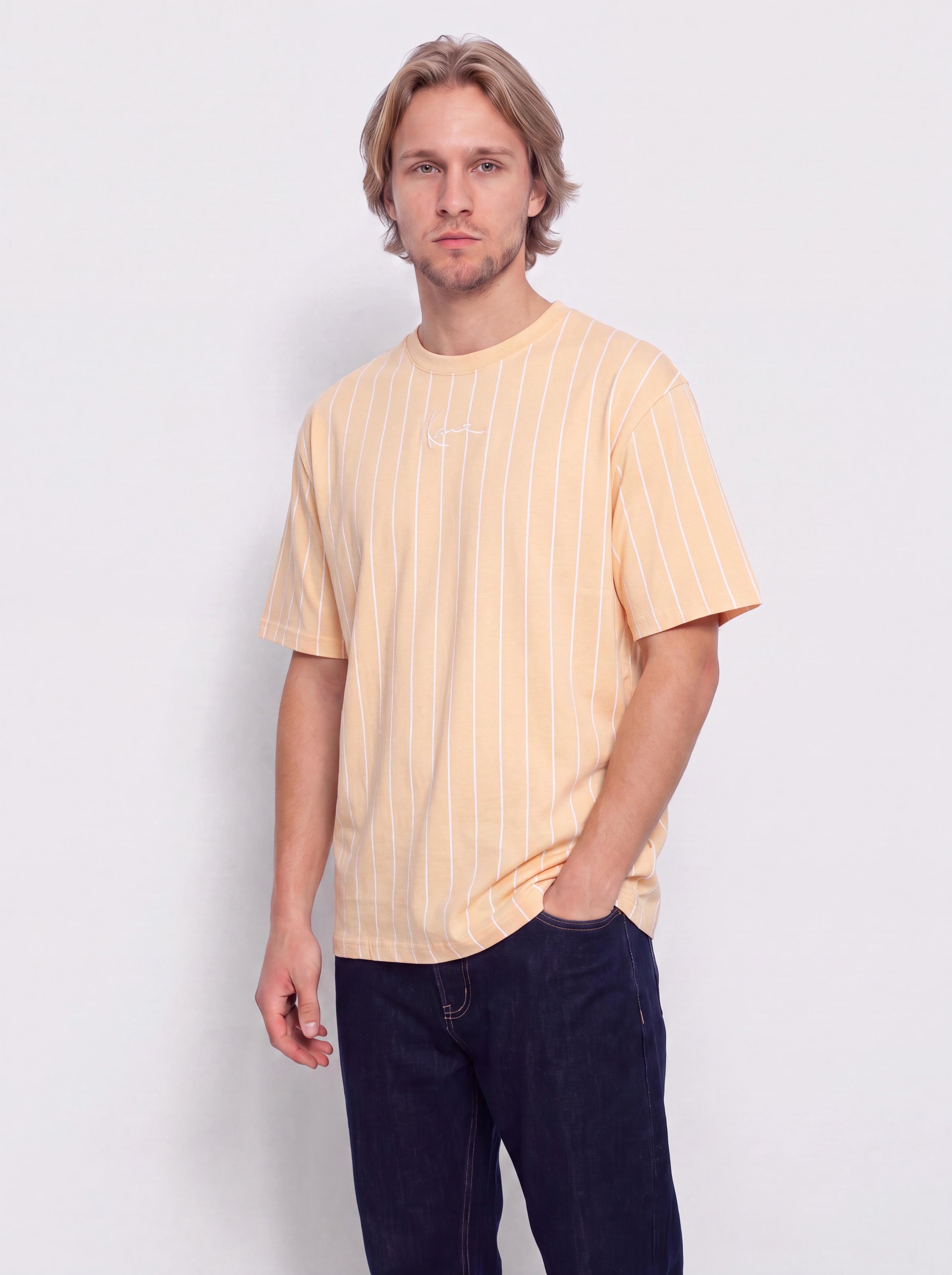 Karl Kani Small Signature Essential Pinstripe Póló (orange)