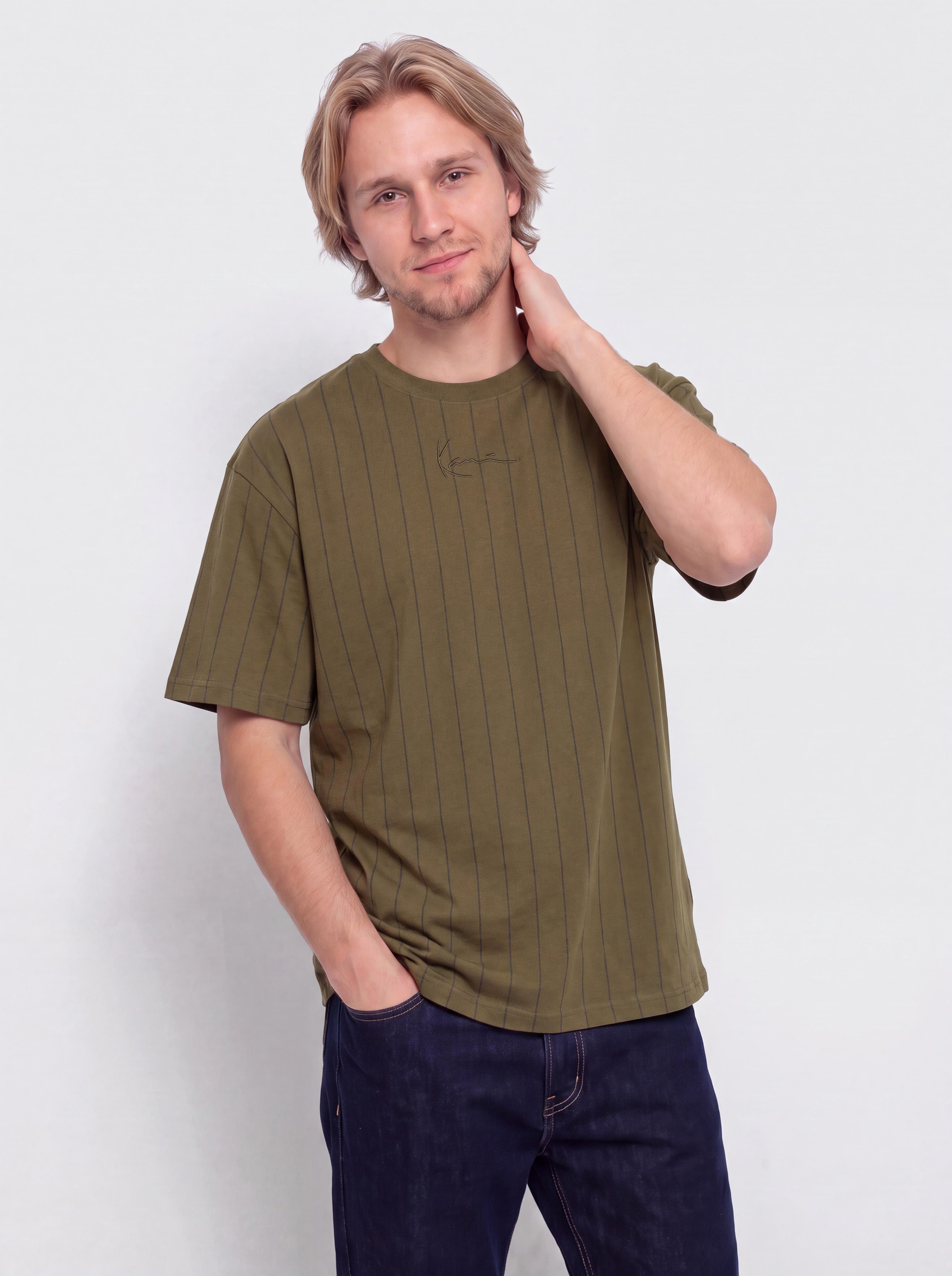 Karl Kani Small Signature Essential Pinstripe Póló (green)