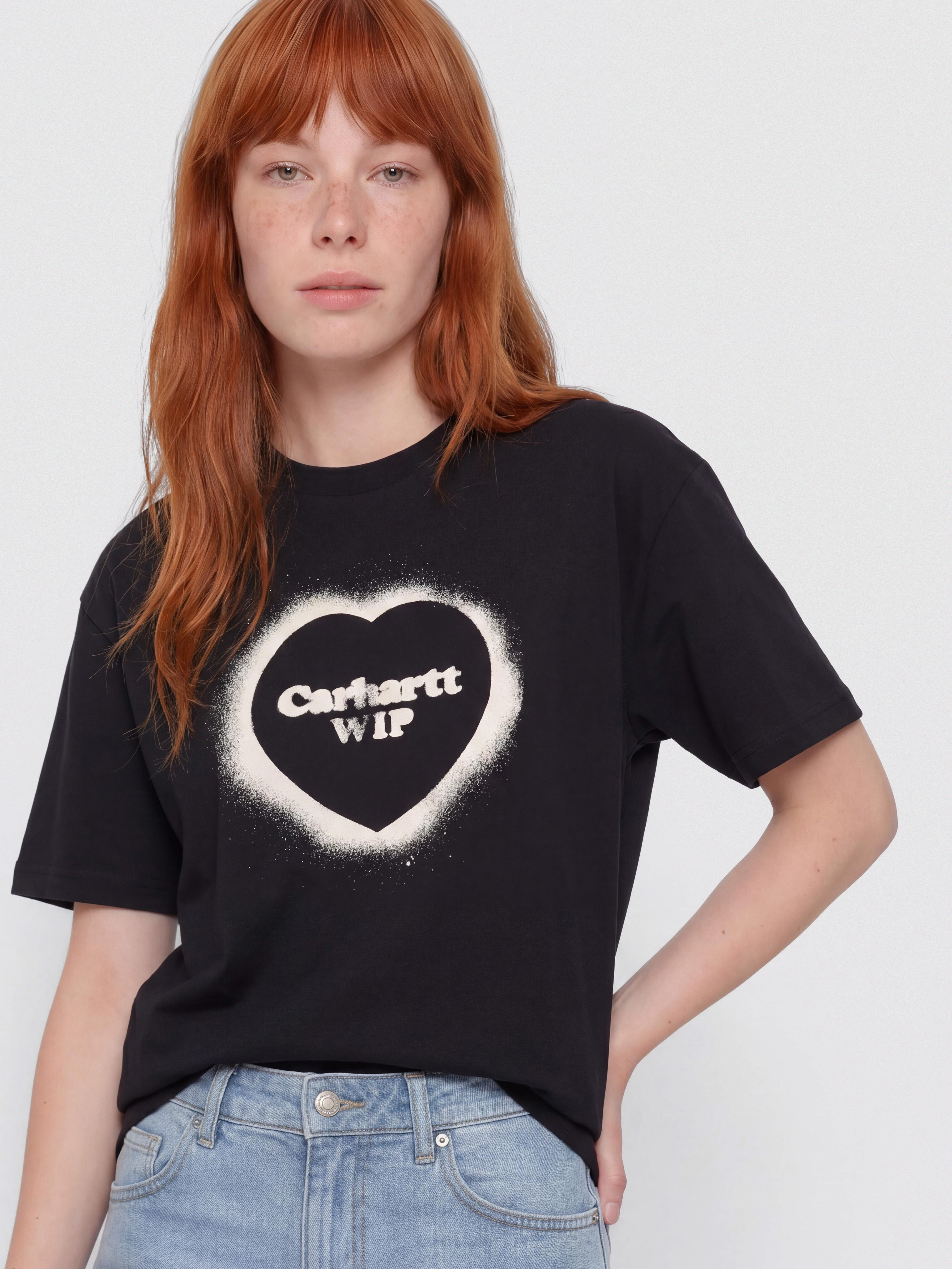 Póló Carhartt WIP Spray Heart Wmn (black)