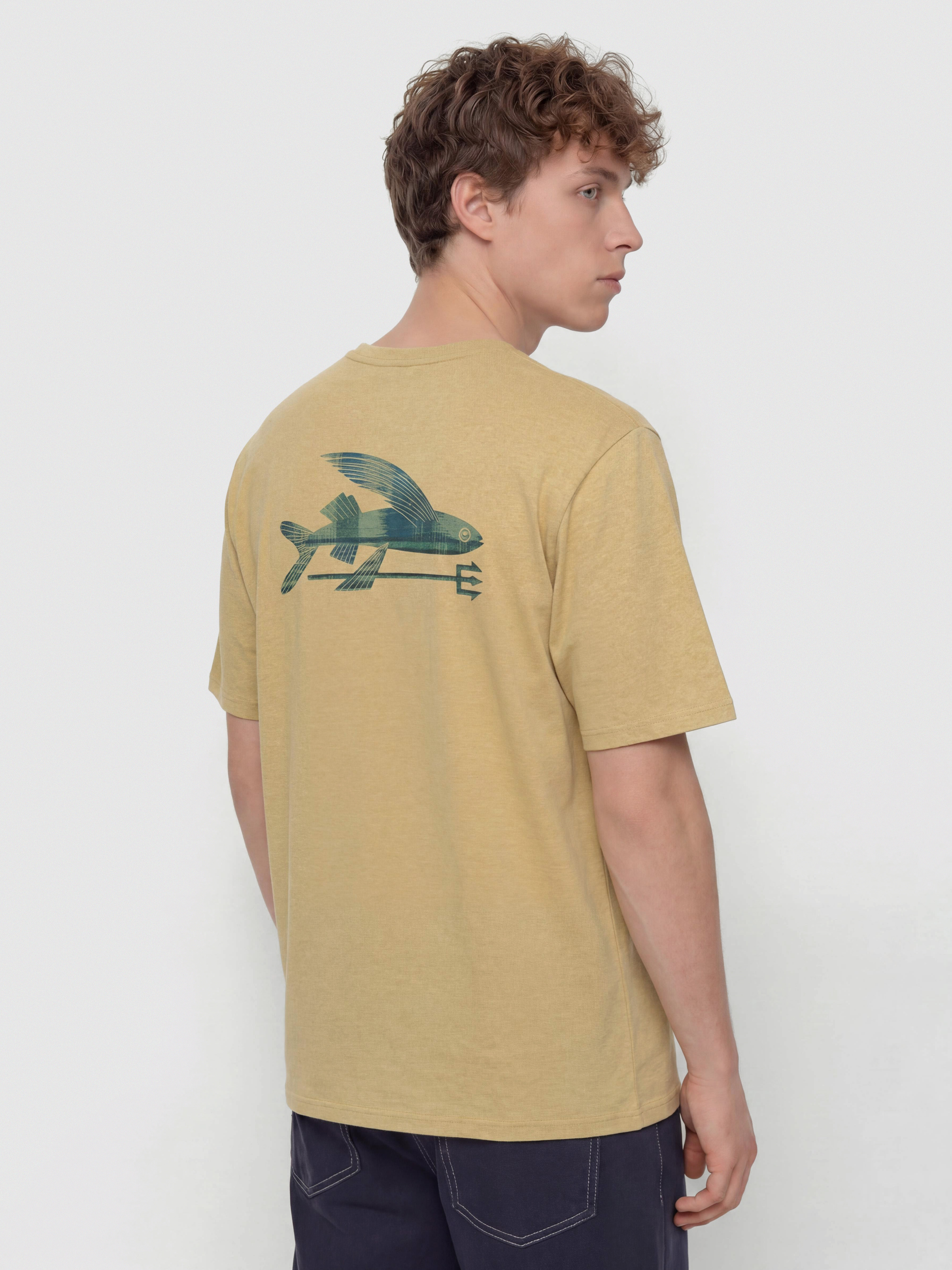 Póló Patagonia Flying Fish (limestone yellow/heritage fitz)