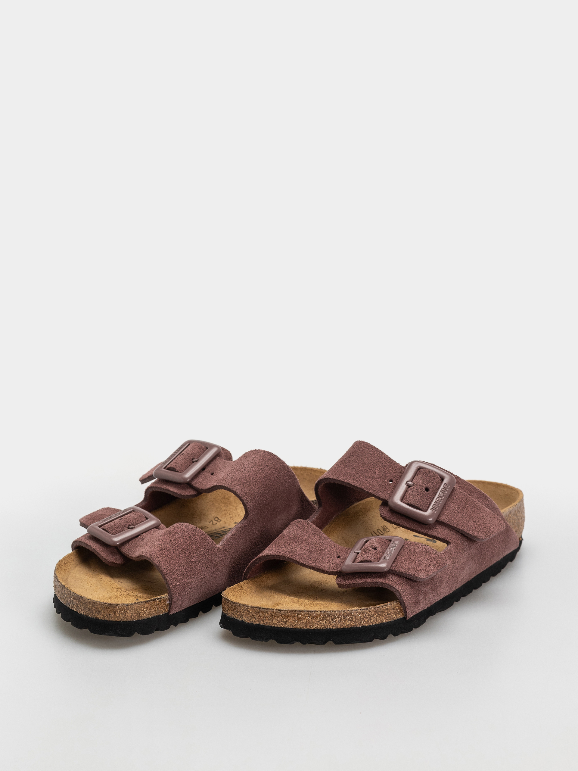 Flip-flop papucsok Birkenstock Arizona Suede Leather Cushion Buckle Narrow Wmn (pepper)