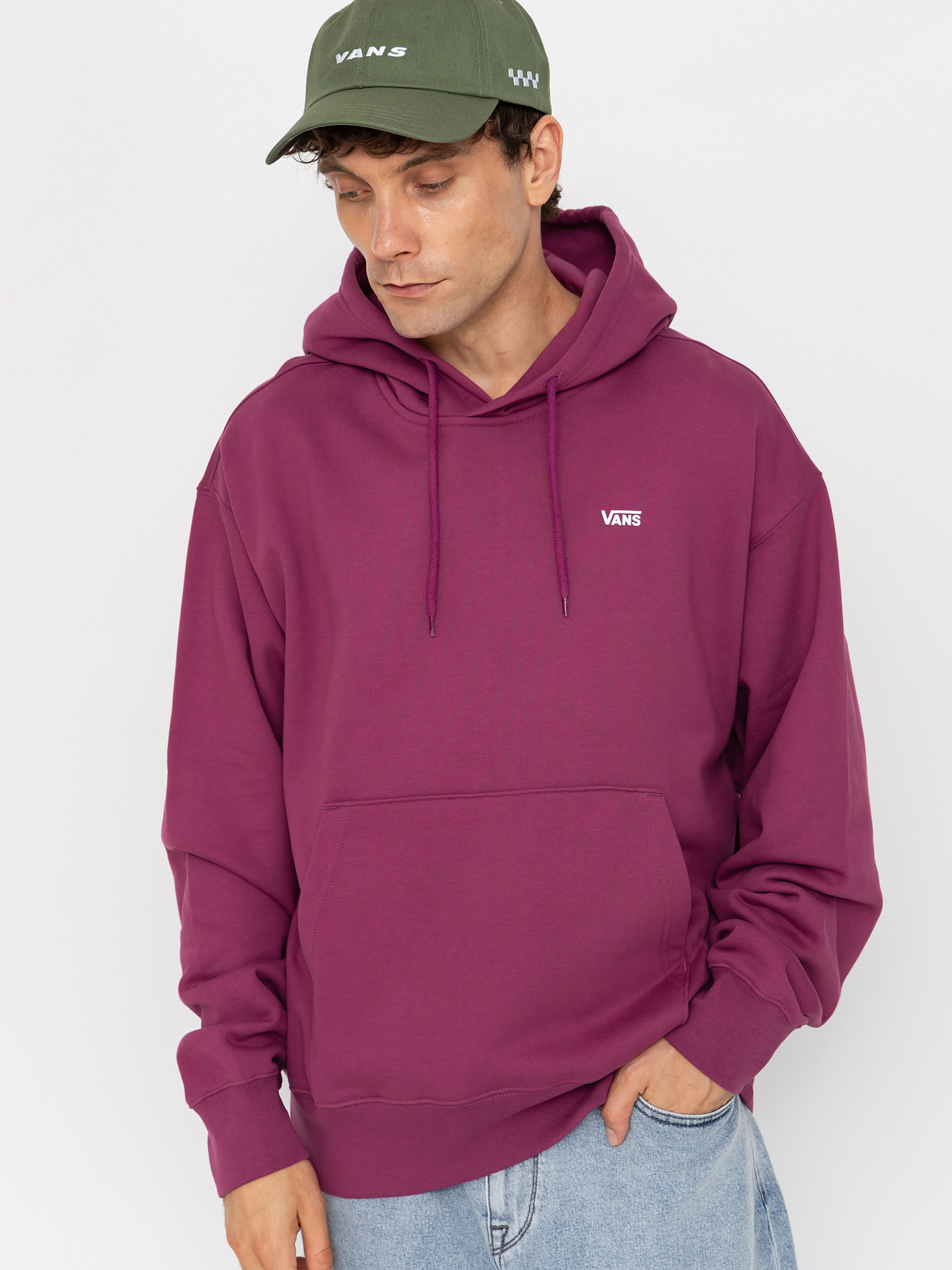 Kapucnis pulóver Vans Left Chest HD (mystic mulberry)