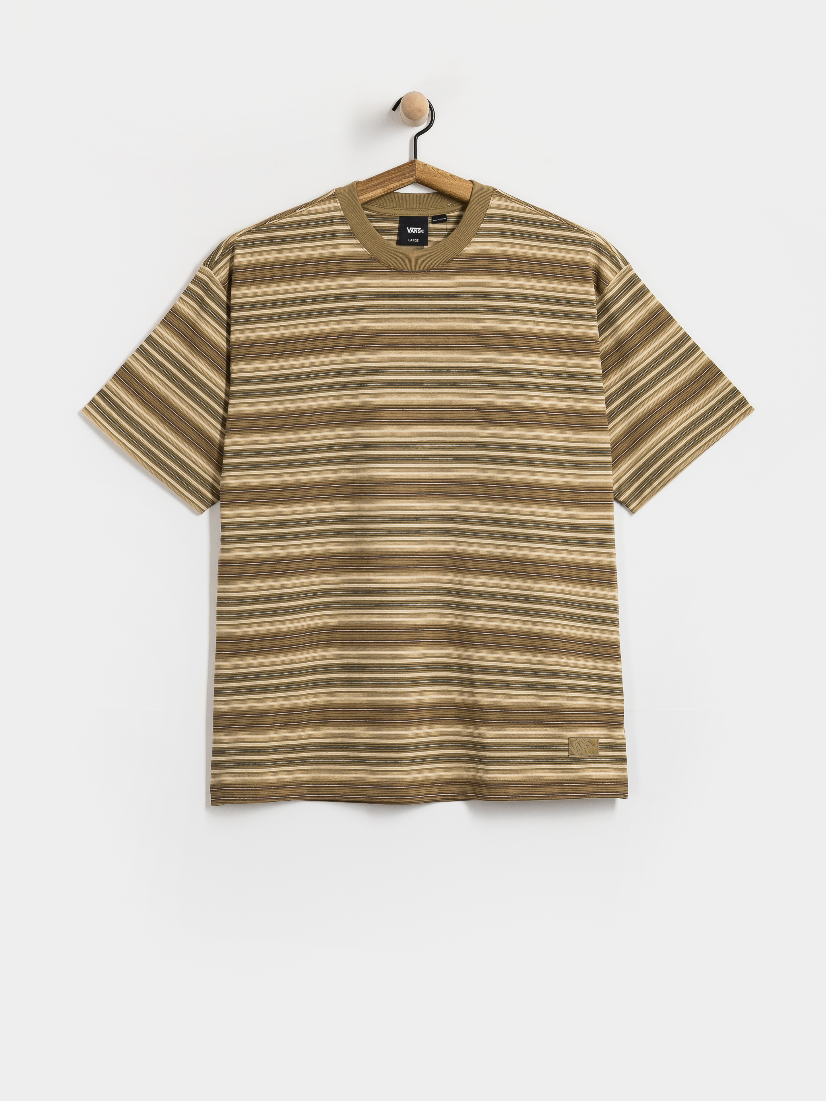 Vans Stripe Ringer Loose Póló (olive brown)