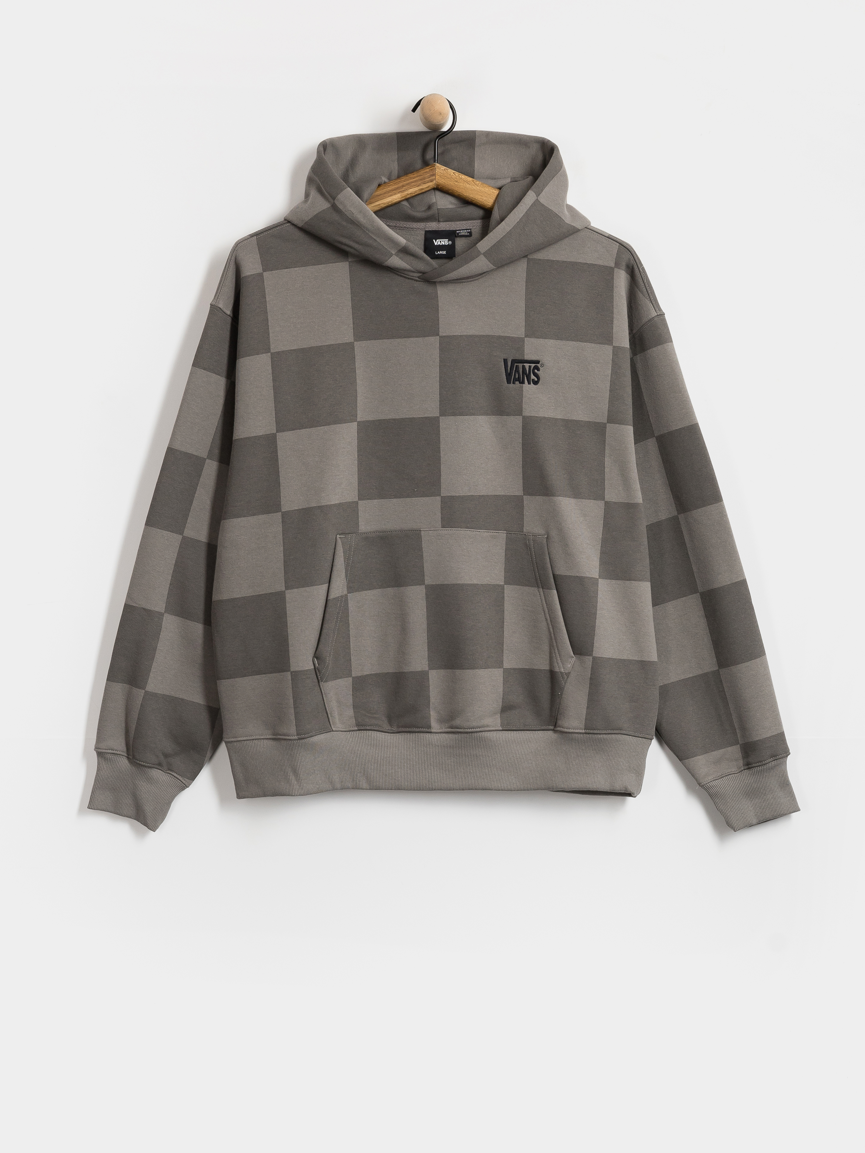 Vans Tonal Check Stretch Logo HD Kapucnis pulóver (pewter)