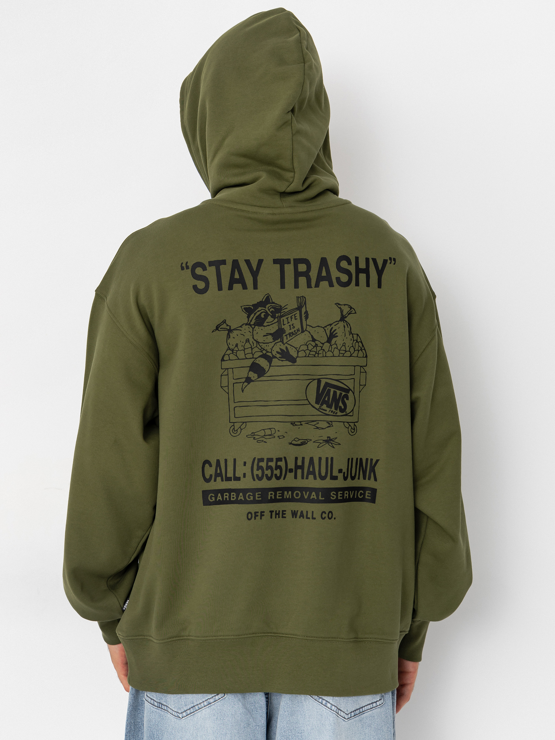 Kapucnis pulóver Vans Trashy HD (green balsam)