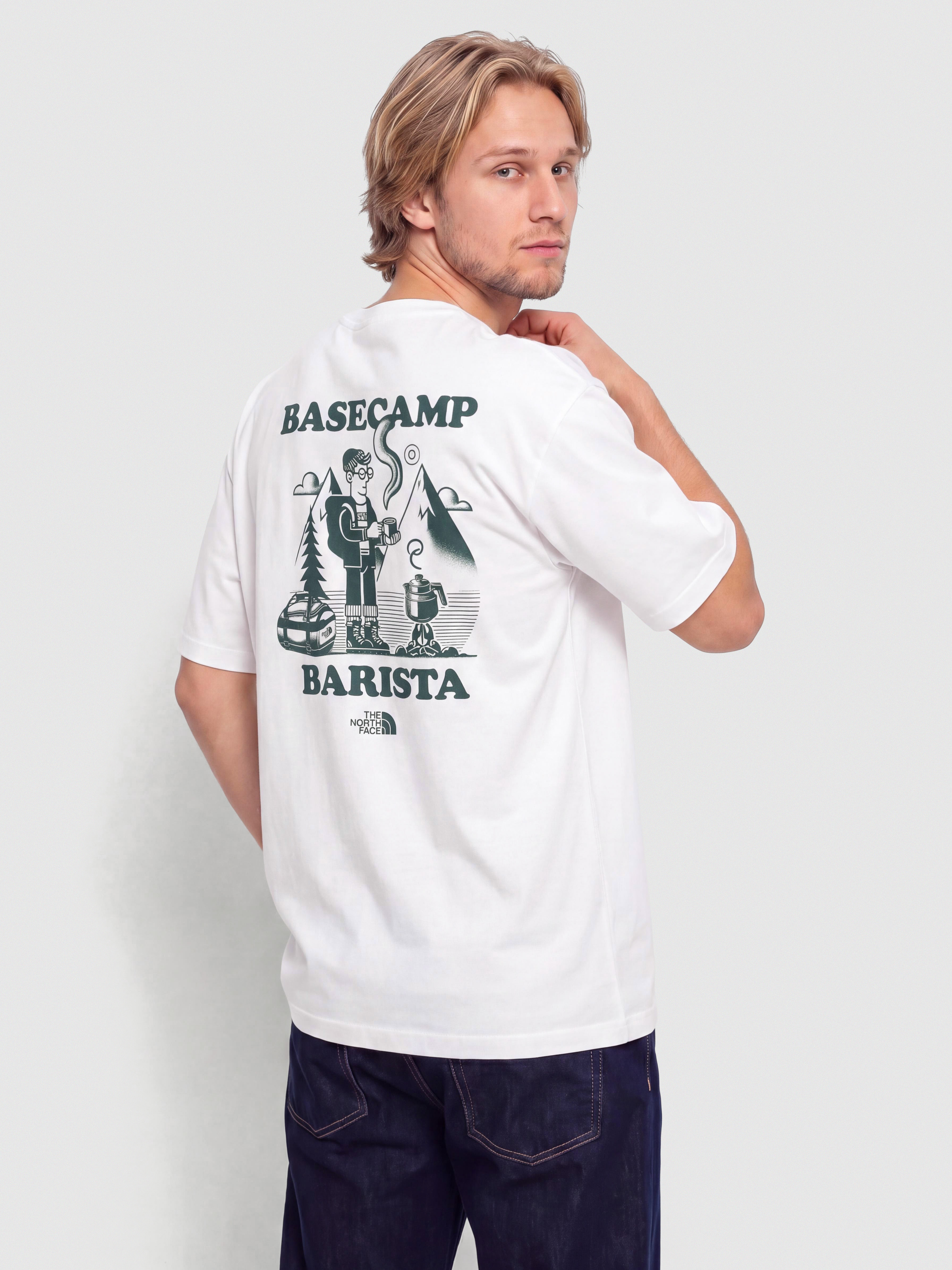 Póló The North Face Basecamp Barista Relaxed (tnf white/pacific teal)