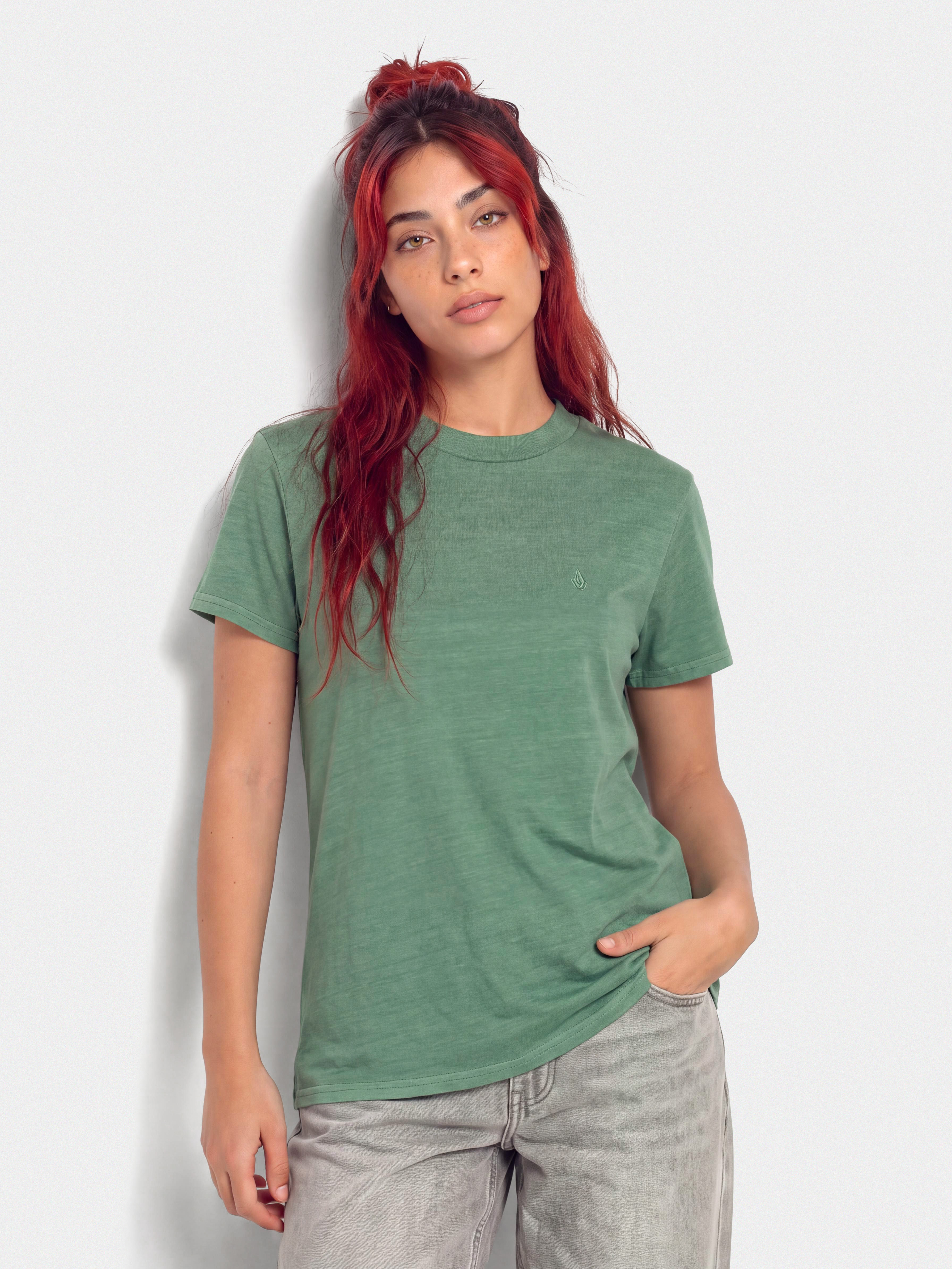 Volcom Solid Stone Emb Póló Wmn (evergreen)