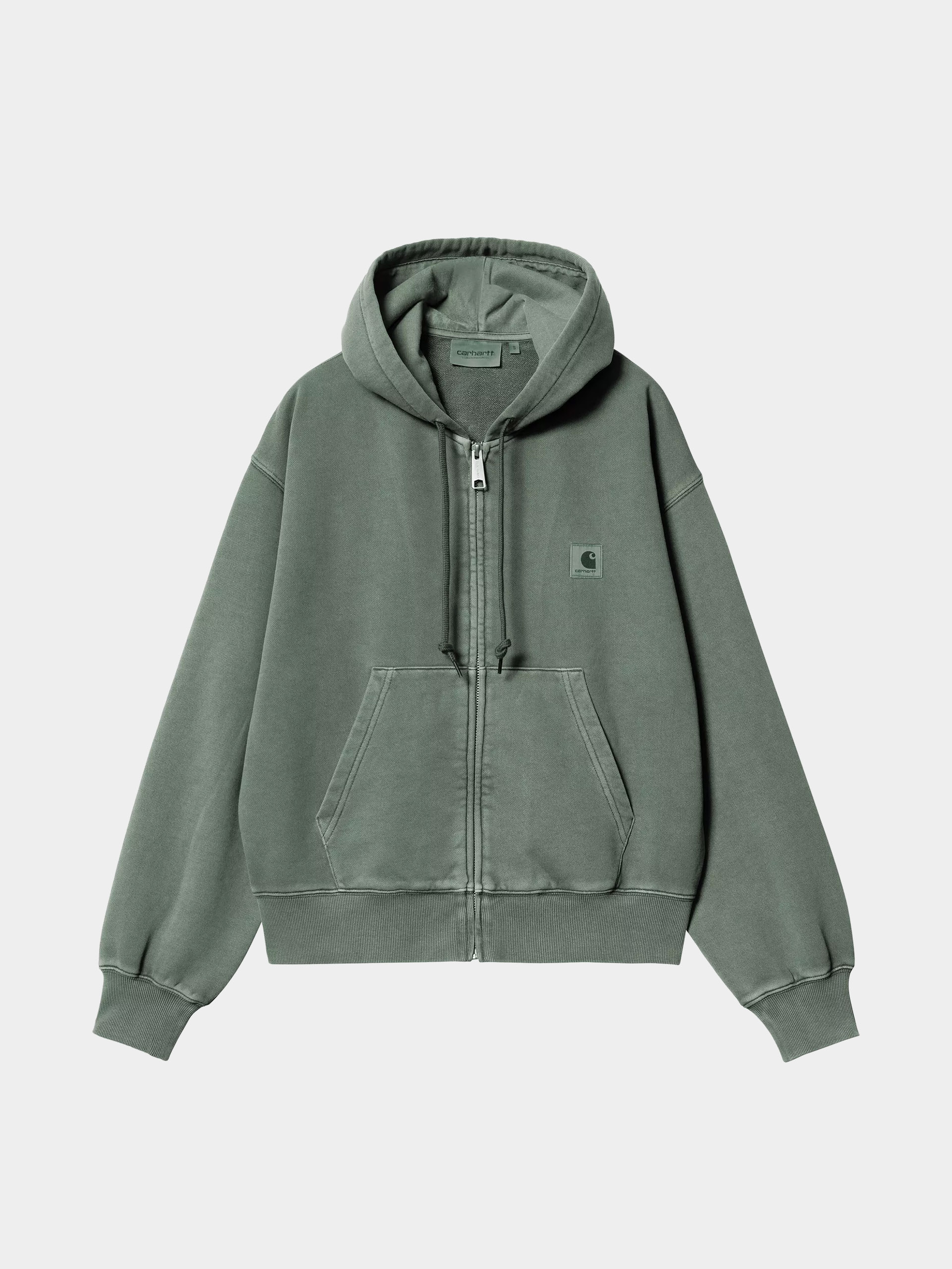 Kapucnis pulóver Carhartt WIP Nelson ZHD Wmn (dark scarab/garment dyed)