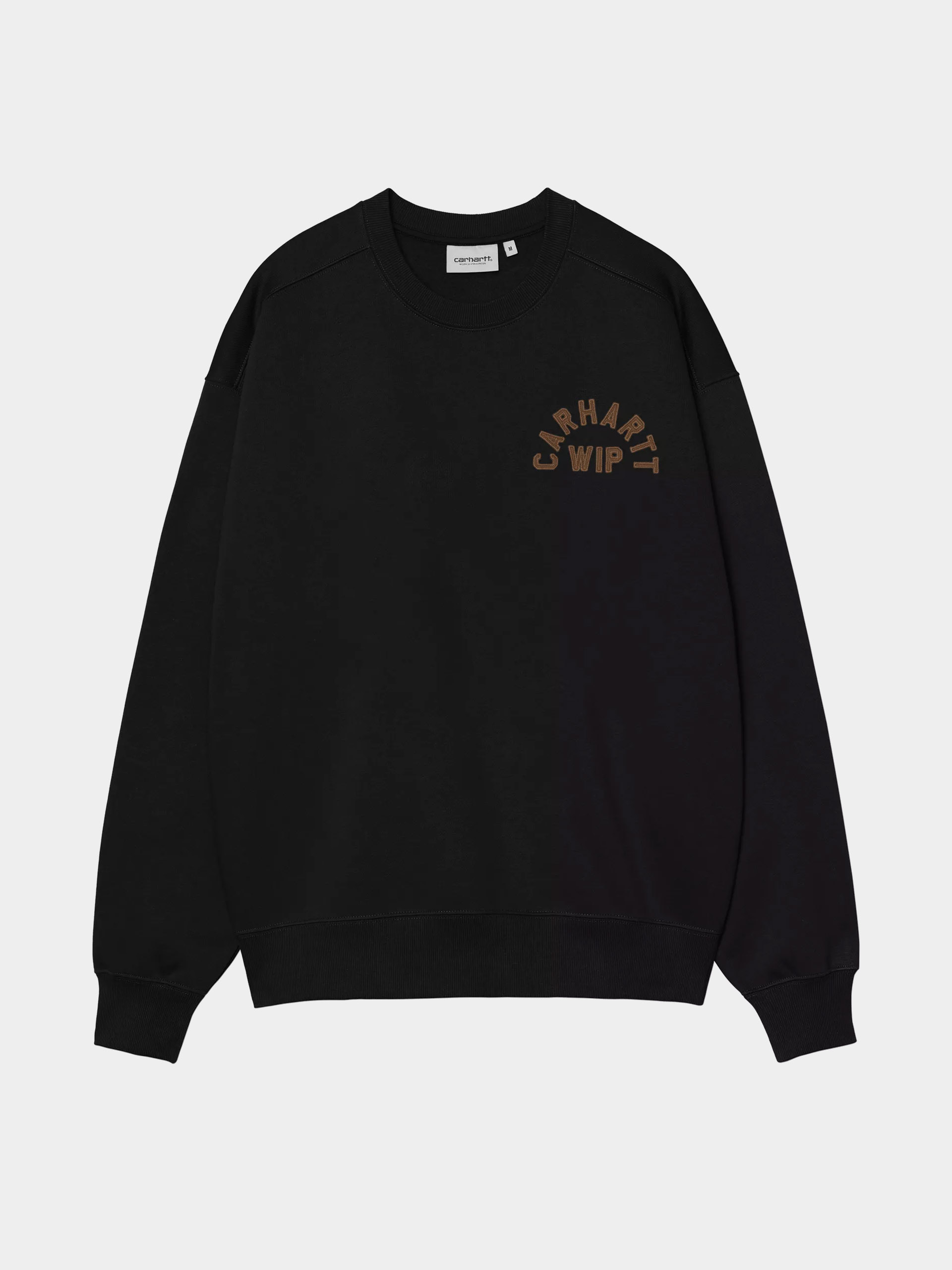 Pulóver Carhartt WIP Arch Script (black/hamilton brown/stone washed)
