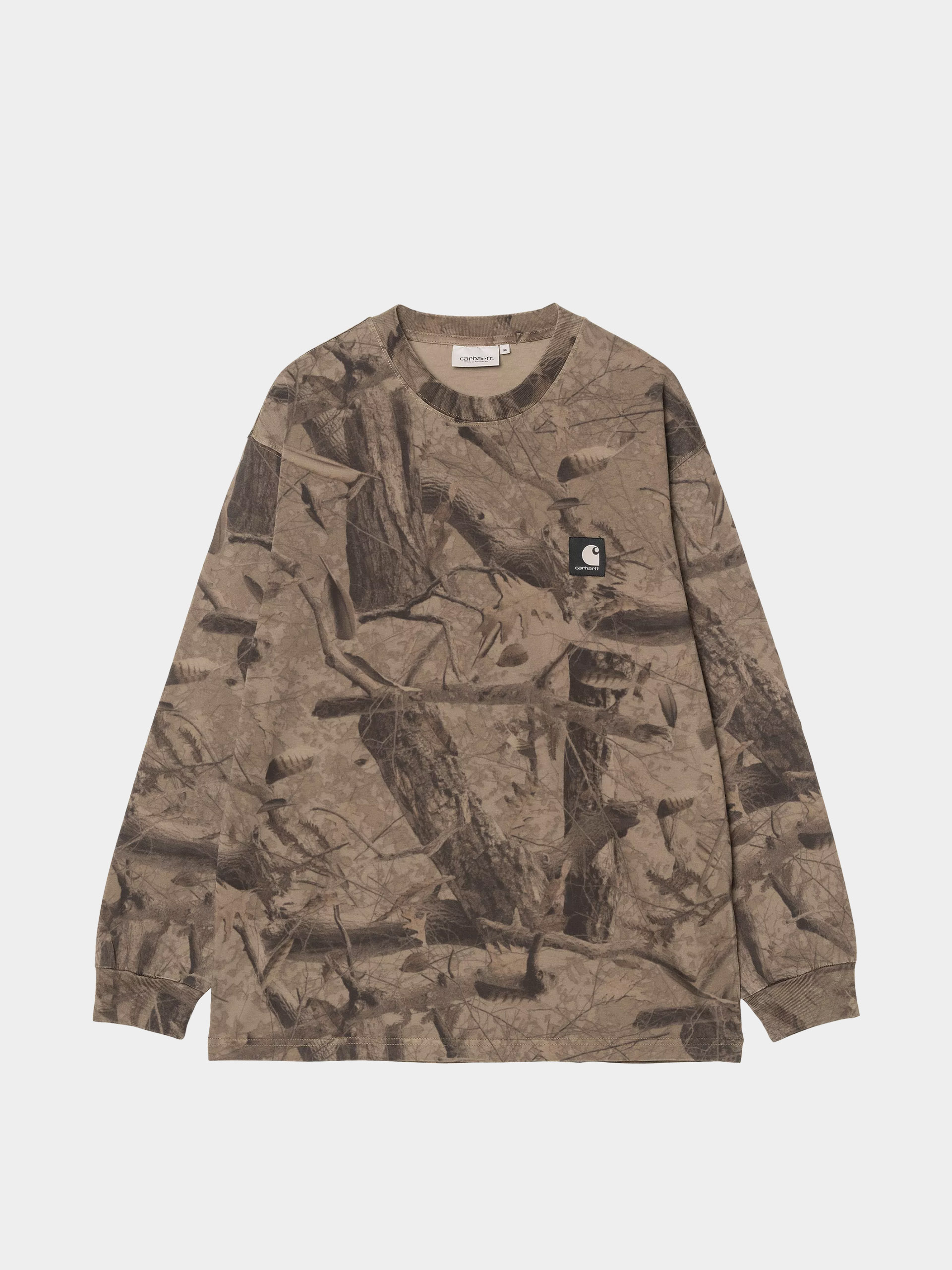 Hosszú ujjú felső Carhartt WIP Feather Tree (camo feather tree khaki/shungite/garment dyed)