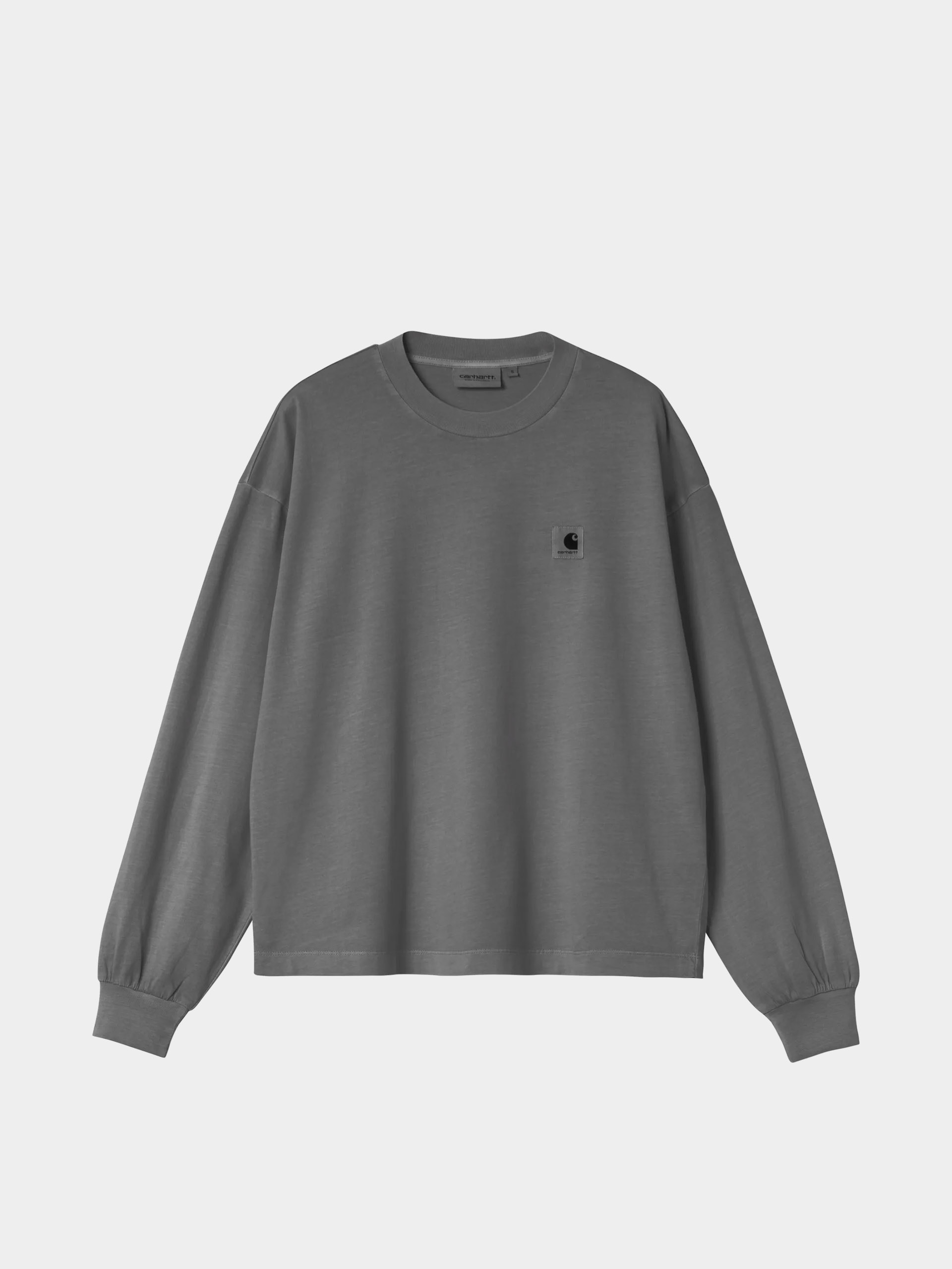 Hosszú ujjú felső Carhartt WIP Nelson Wmn (black/garment dyed)