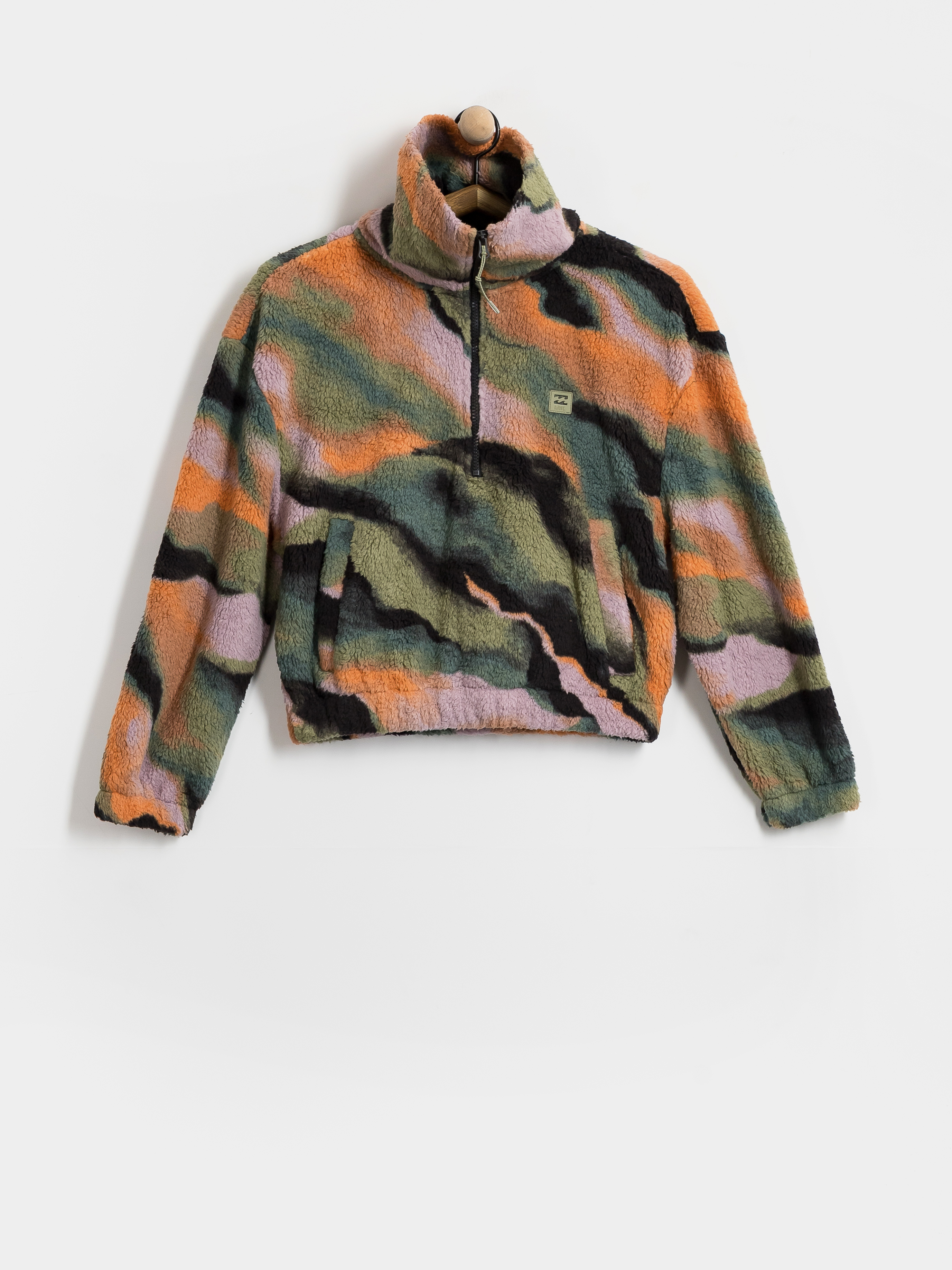 Női Polár pulóver Billabong Barra Half Zip (black pebble)
