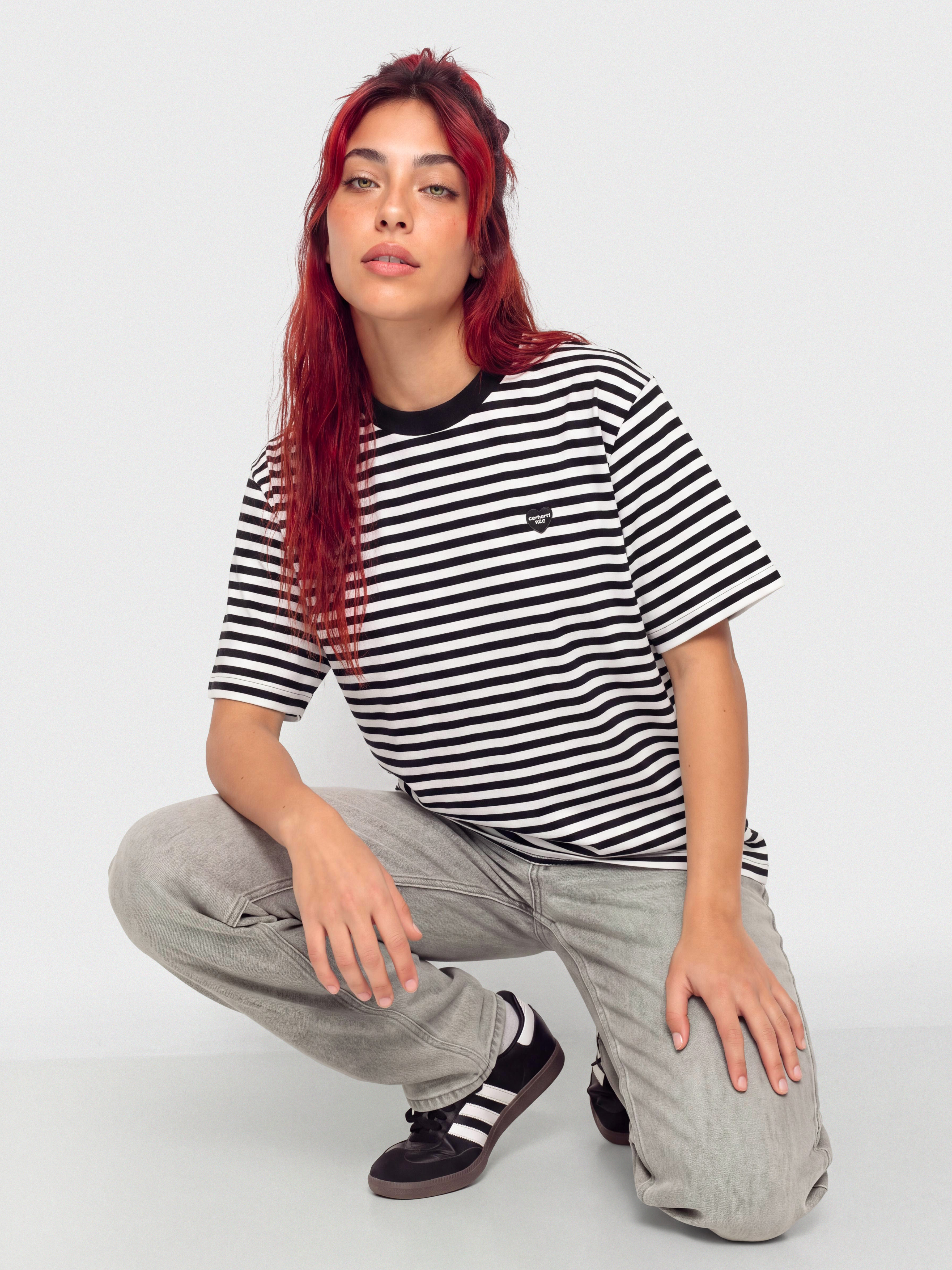Carhartt WIP Essy Wmn Póló (essy stripe black/wax)