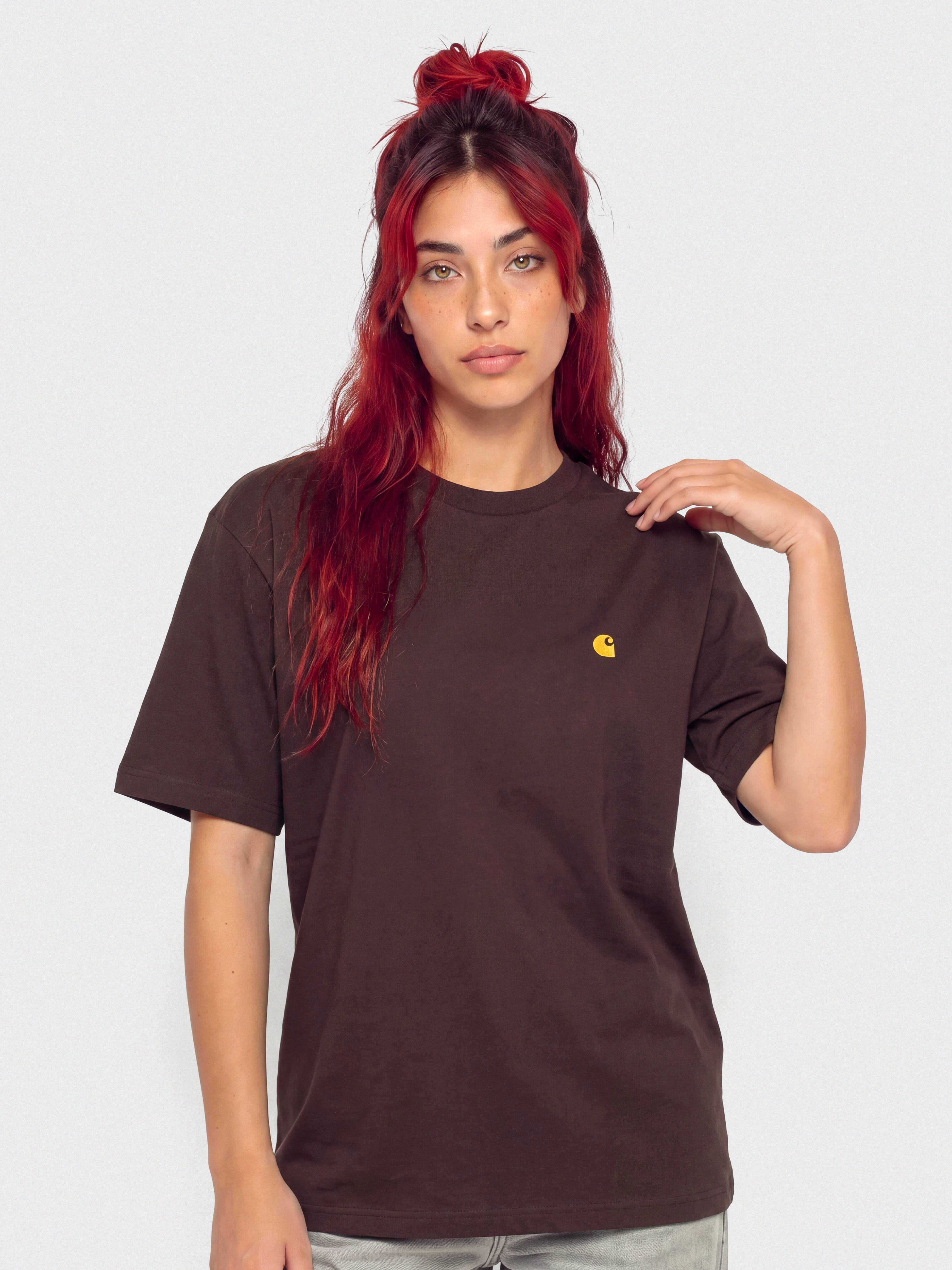Carhartt WIP Chase Wmn Pu00f3lu00f3 (palisander/gold)