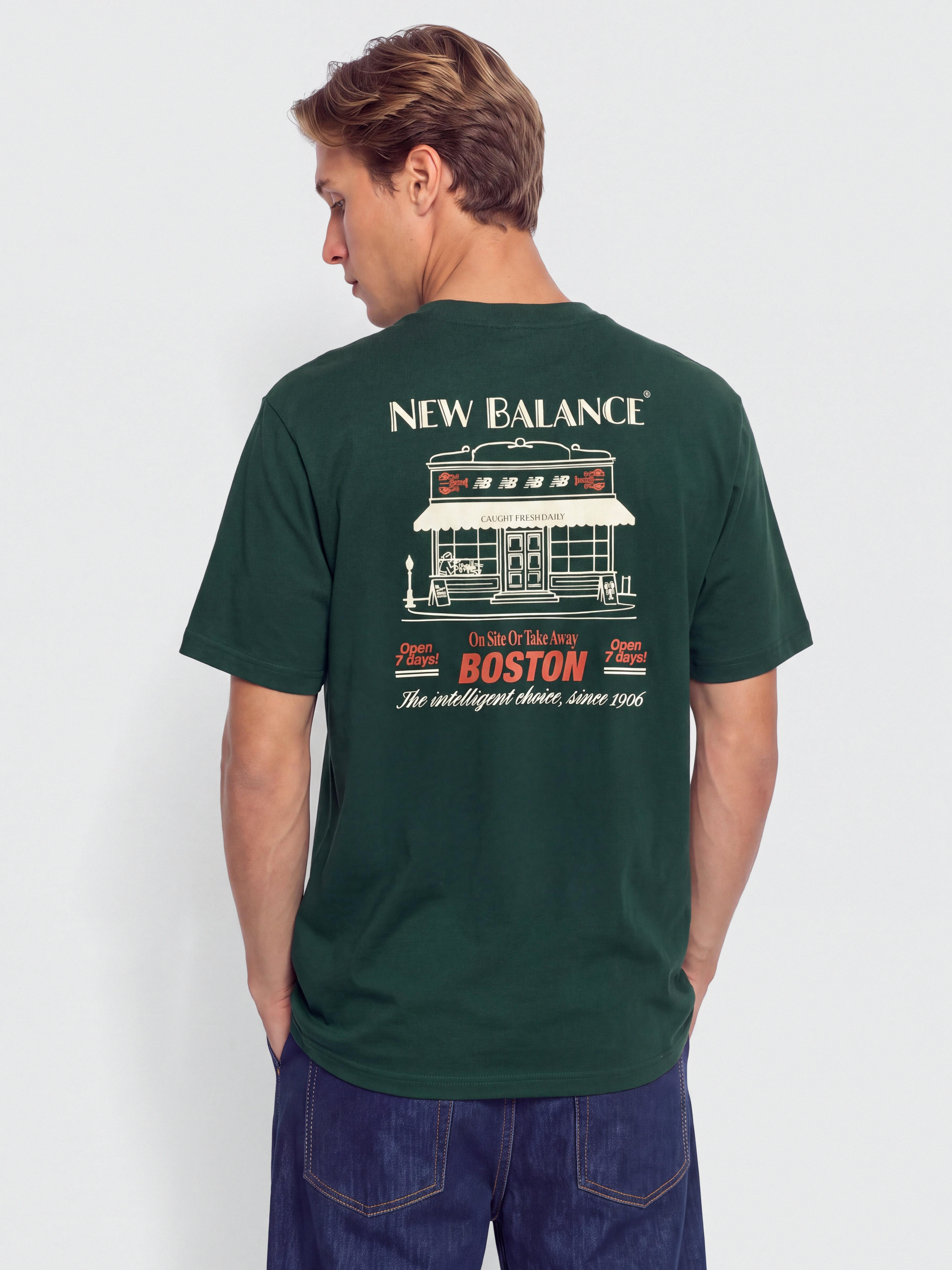 New Balance Grab a Bite Boston Póló (nordic green)