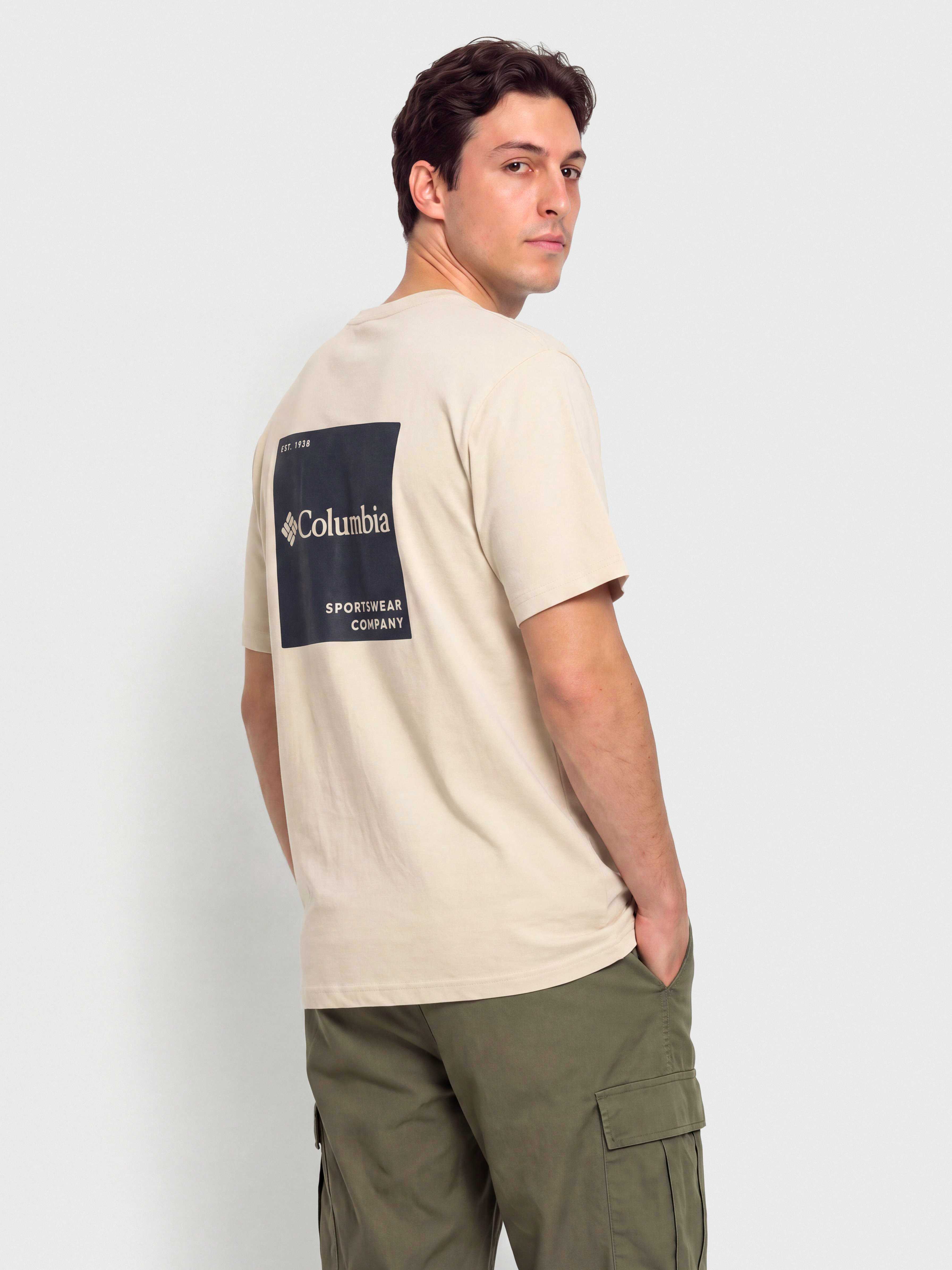 Póló Columbia CSC Logo Back (dark stone/boxy brand)