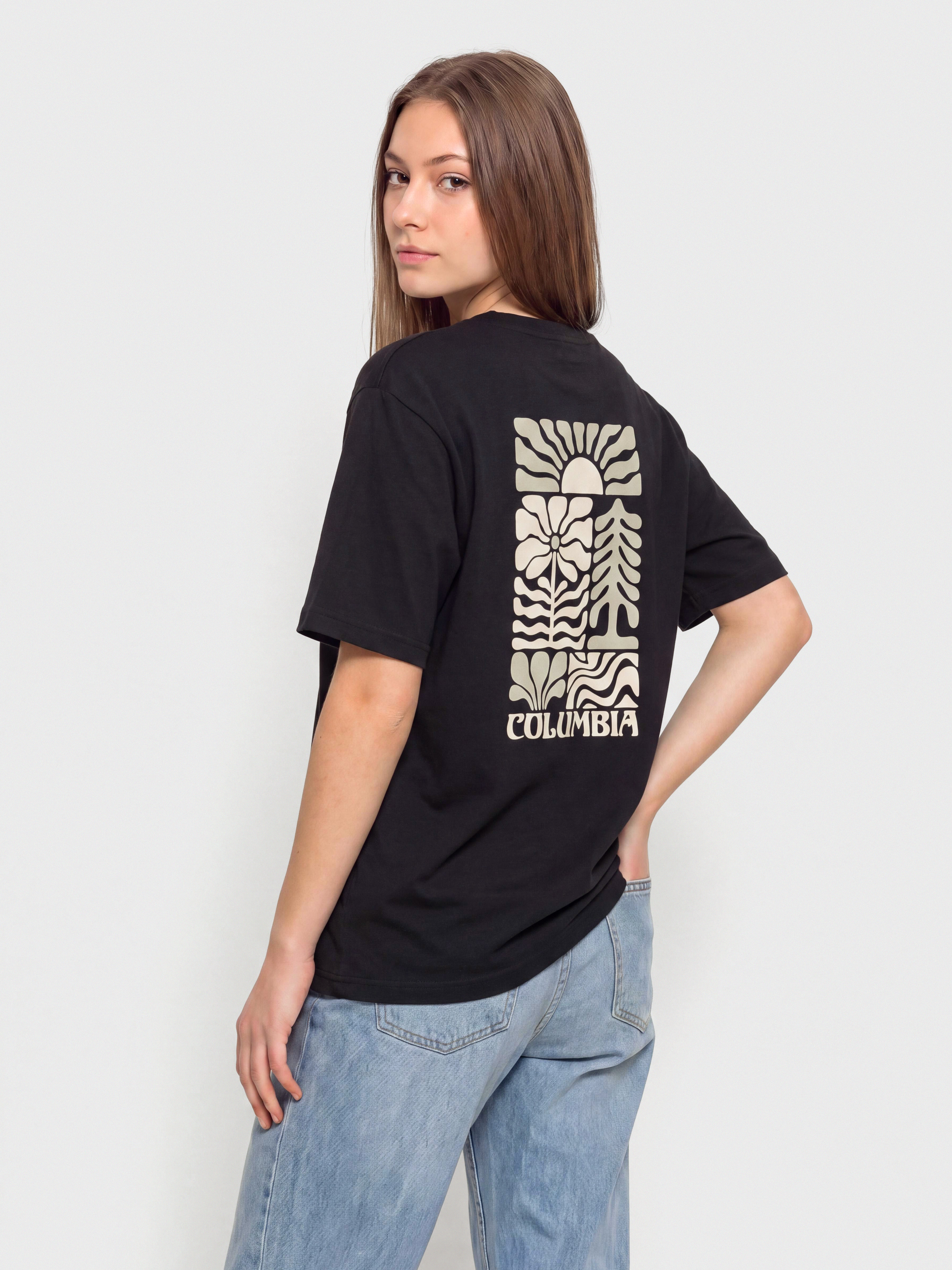 Columbia Rolling Bend Graphic Oversized Wmn Pu00f3lu00f3 (black/floral groove)