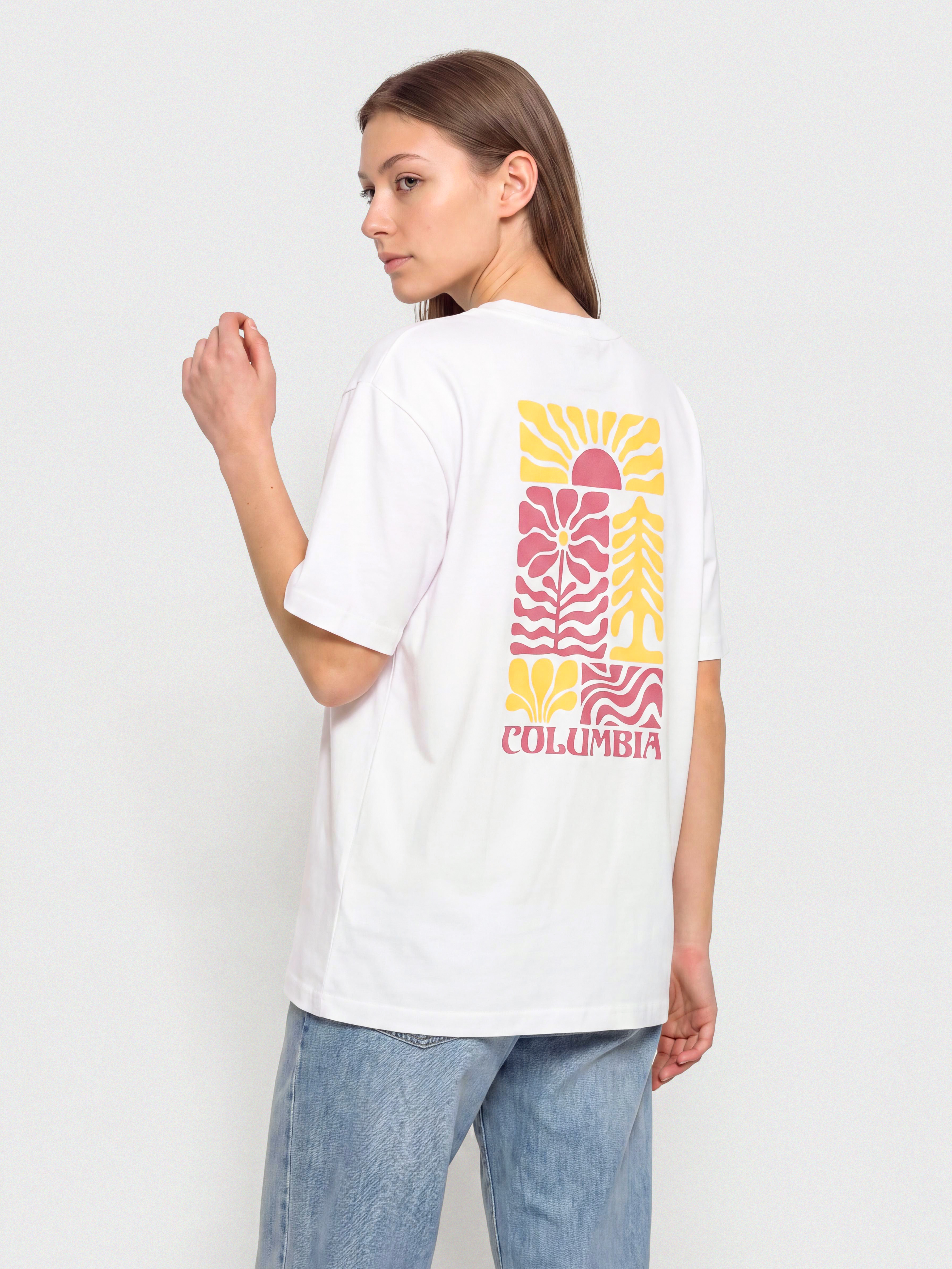 Póló Columbia Rolling Bend Graphic Oversized Wmn (white/floral groove)
