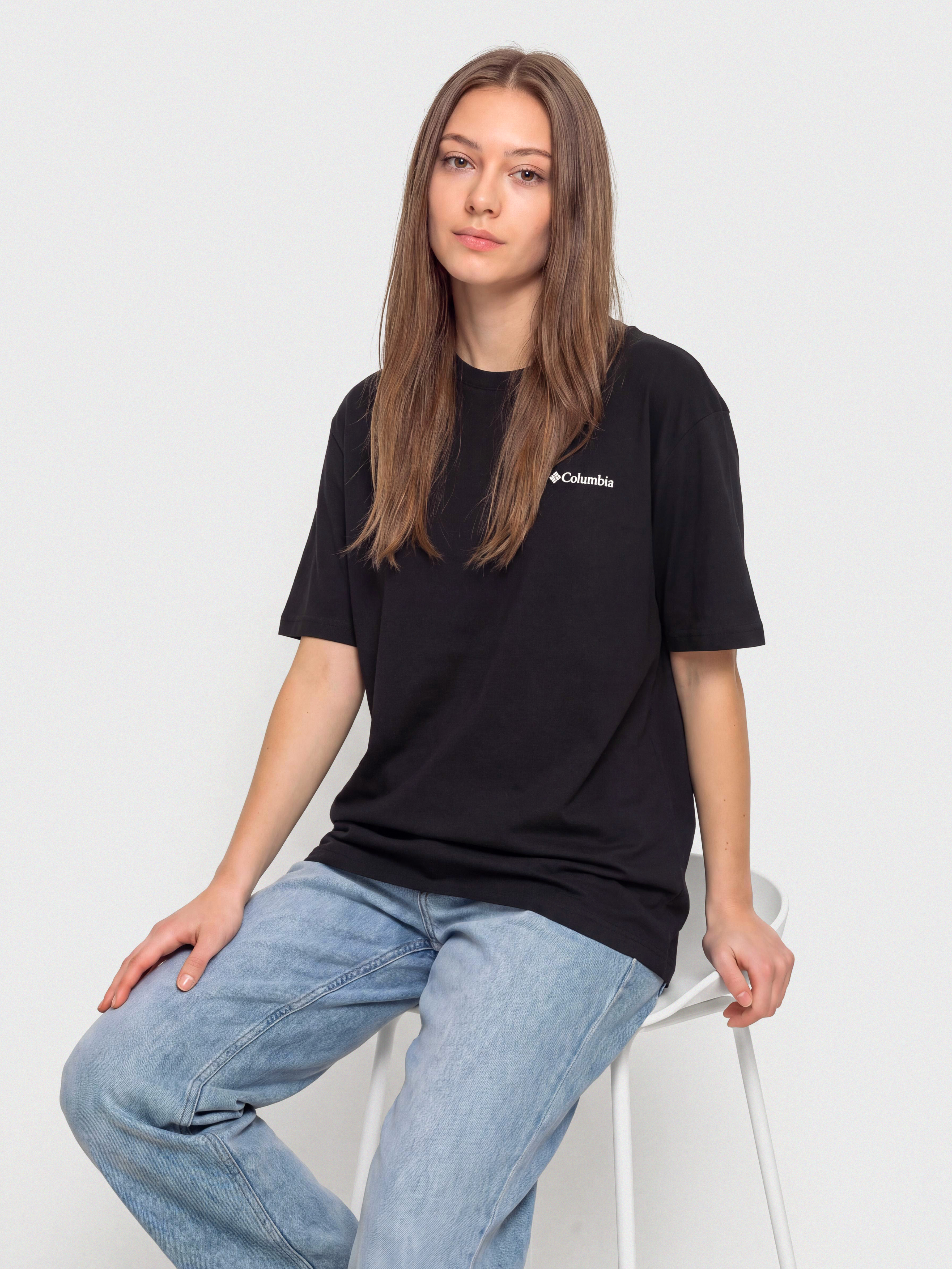 Columbia Rolling Bend Graphic Oversized Wmn Póló (black/floral groove)