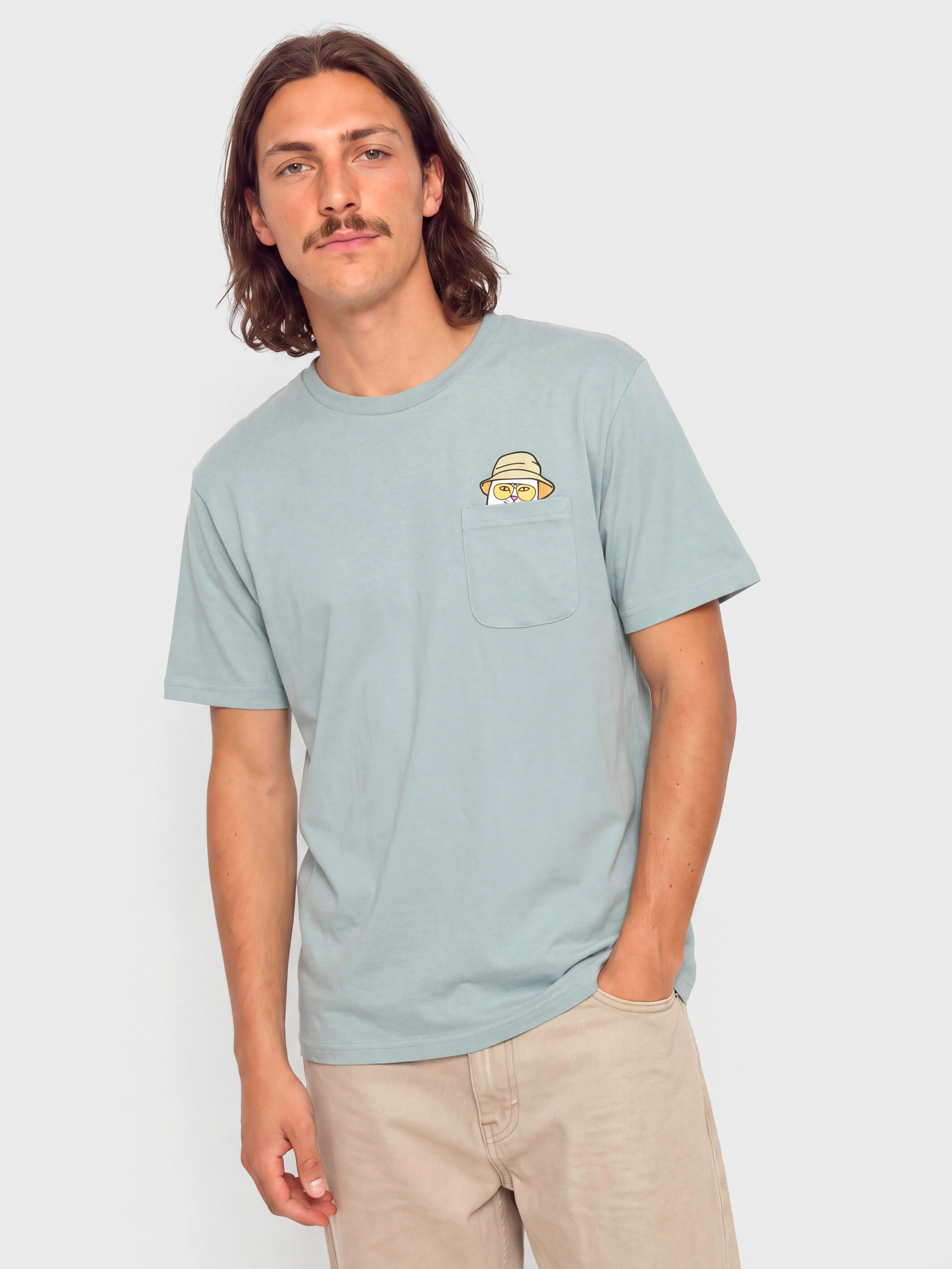Póló RipNDip Nermal S Thompson Pocket (silver blue)