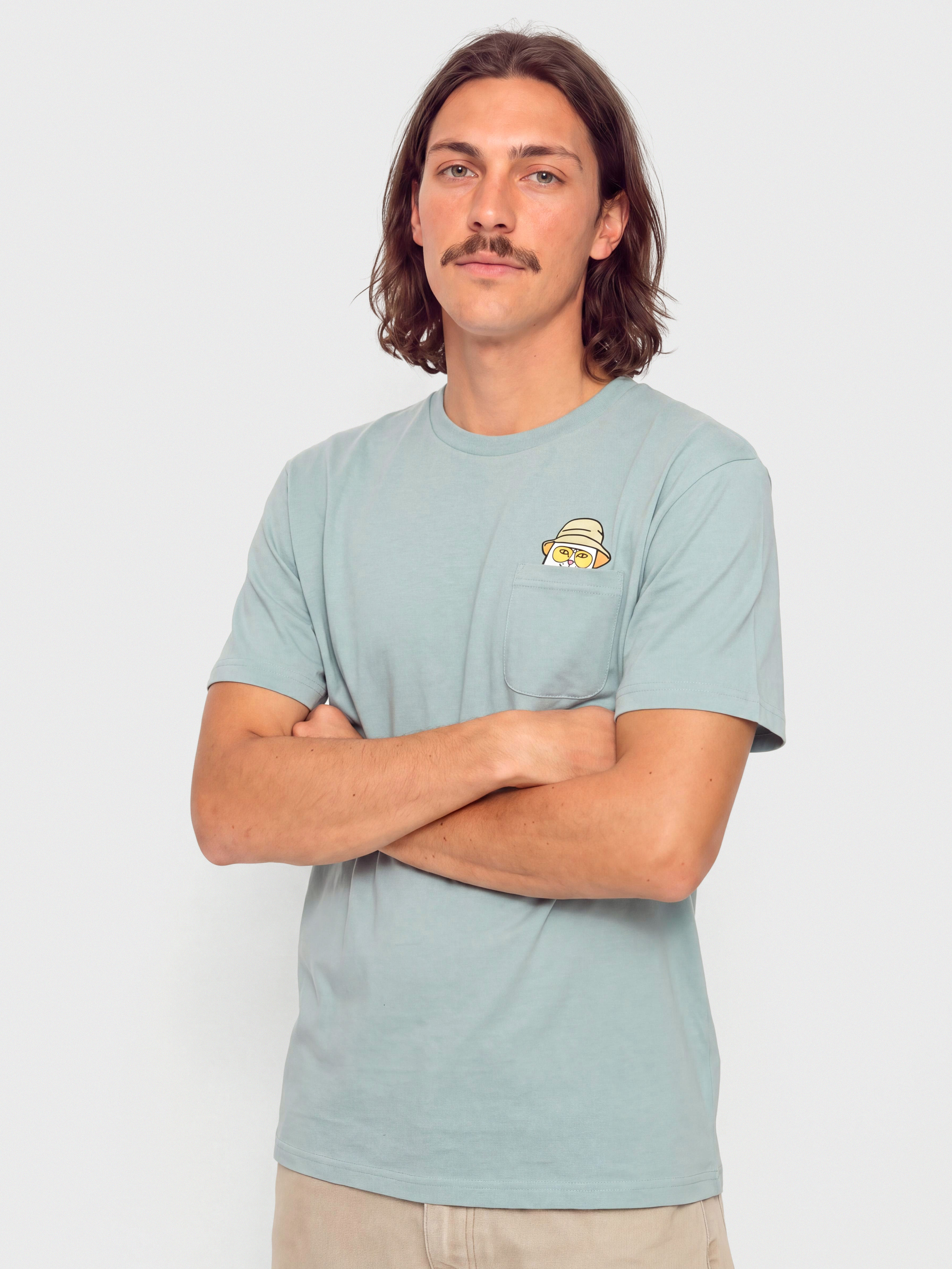Póló RipNDip Nermal S Thompson Pocket (silver blue)