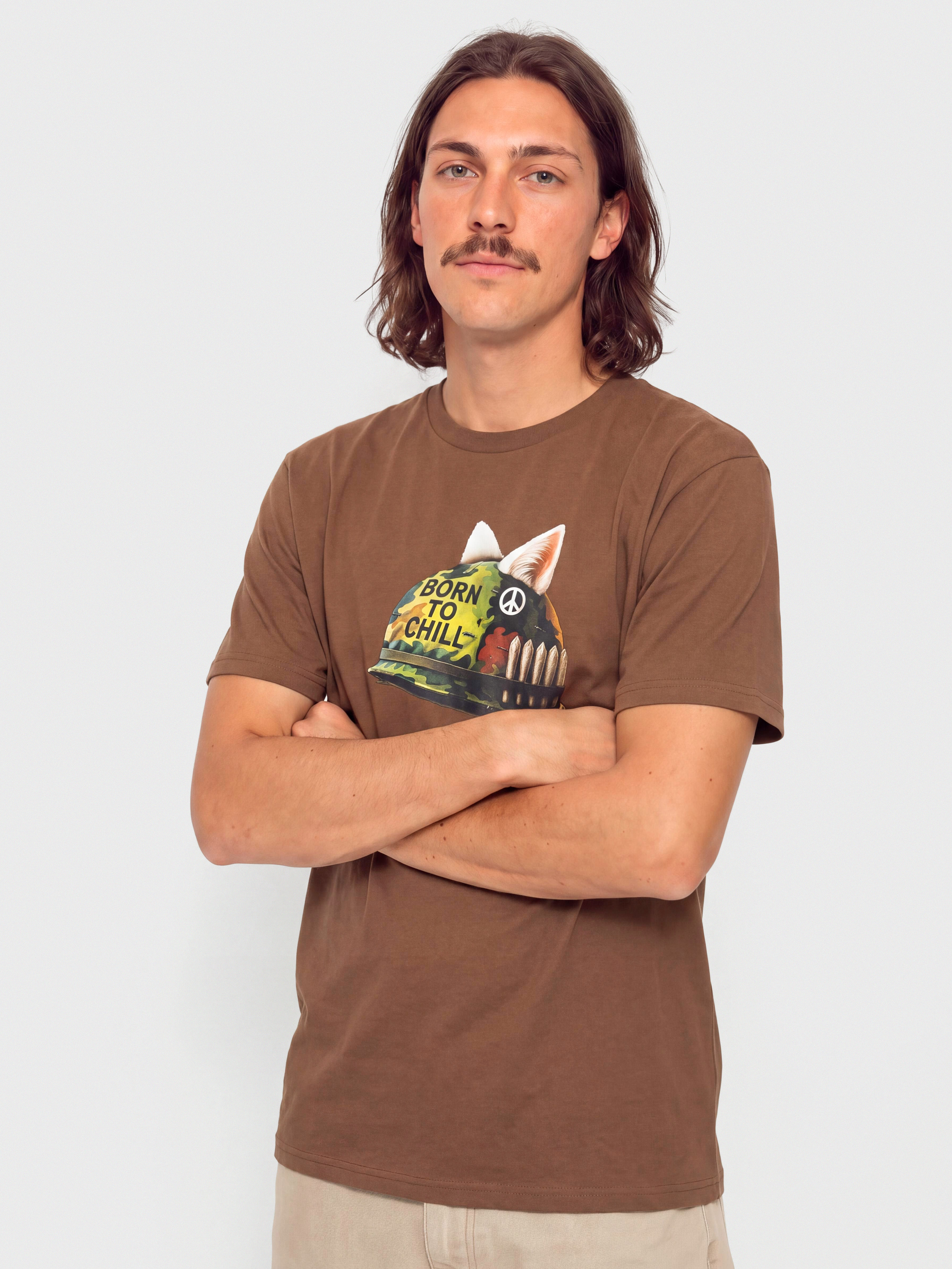 RipNDip Born To Chill Póló (brown wash)