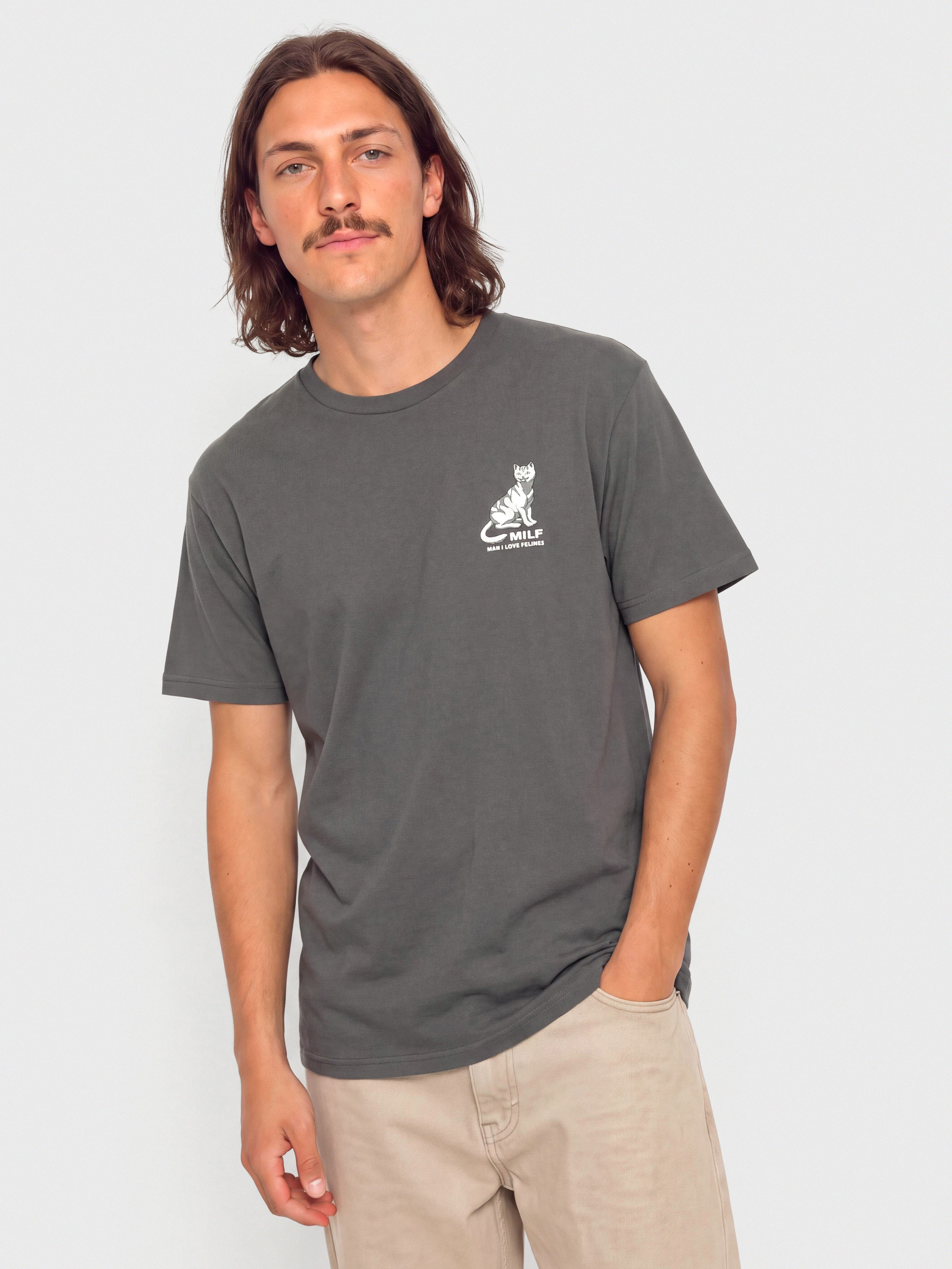 Póló RipNDip Man I Love Felines (charcoal)