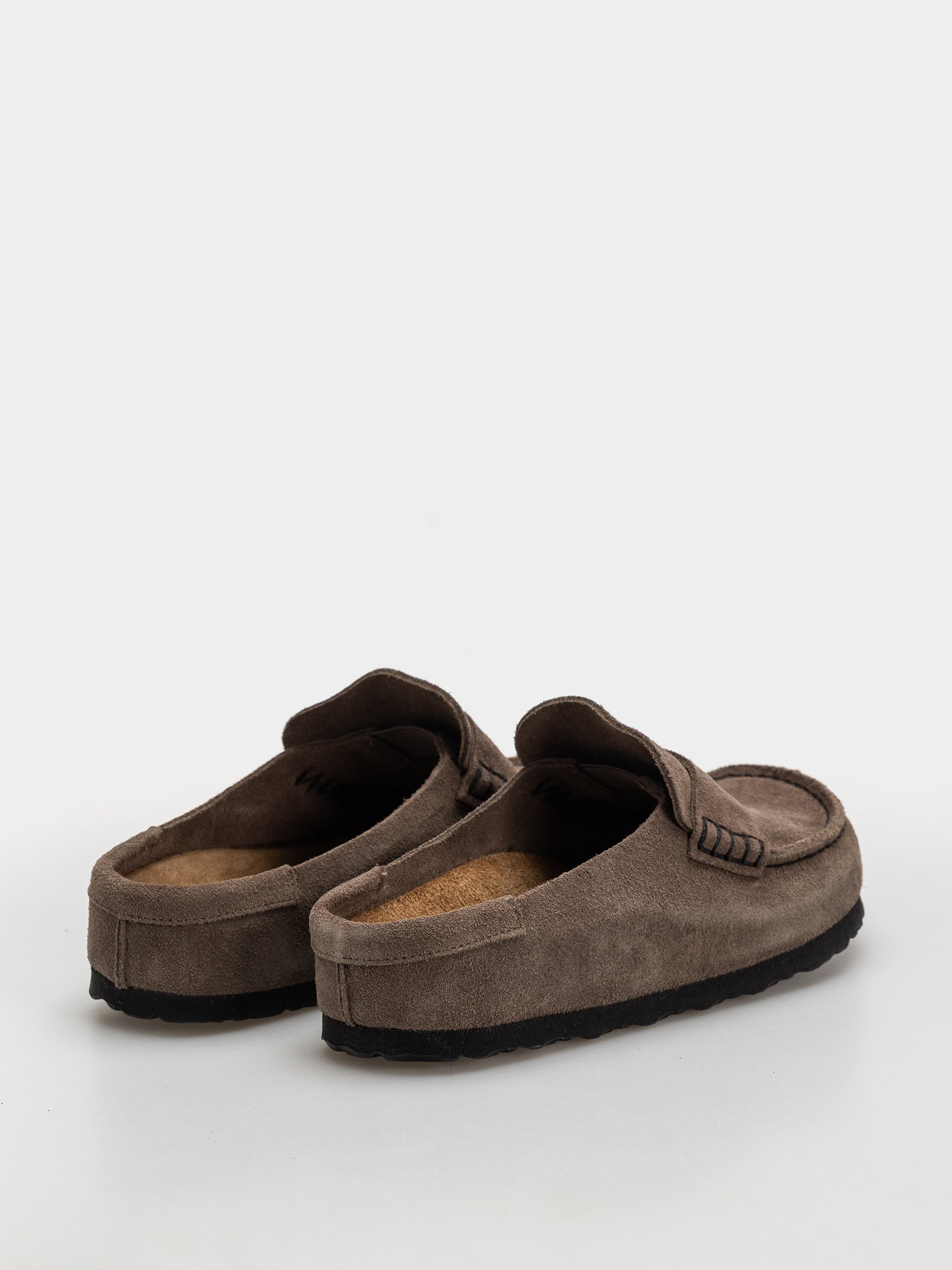 Birkenstock Naples Wrapped Suede Leather Narrow Flip-flop papucsok (concrete gray)