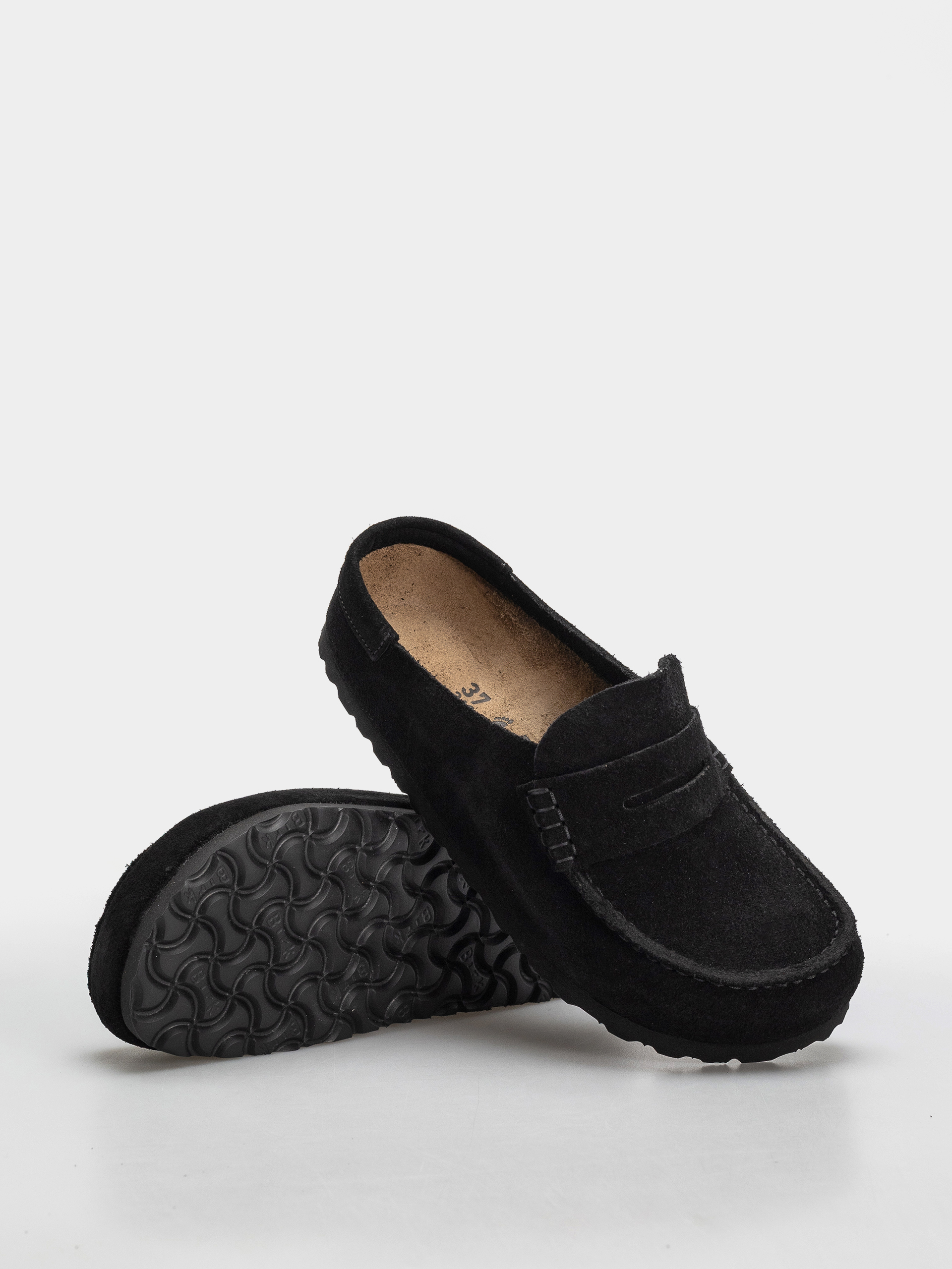 Flip-flop papucsok Birkenstock Naples Wrapped Suede Leather Narrow (black)