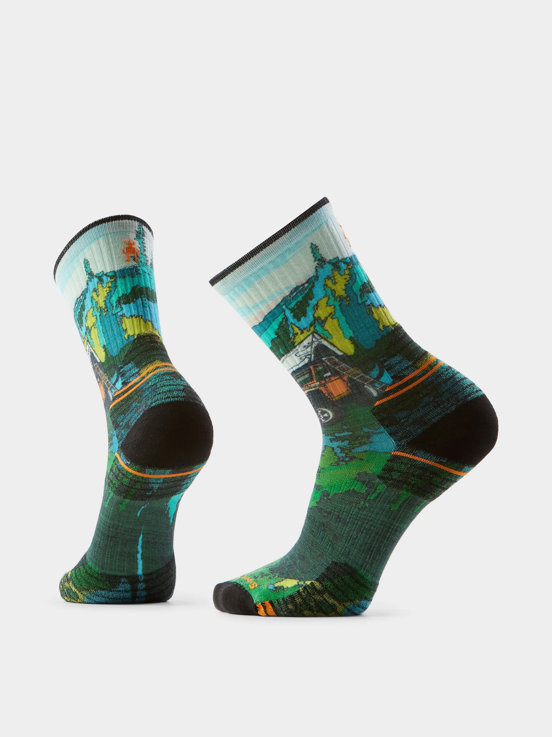 Zokni Smartwool Hike Targeted Cushion Trail Trekker Print (winter moss)