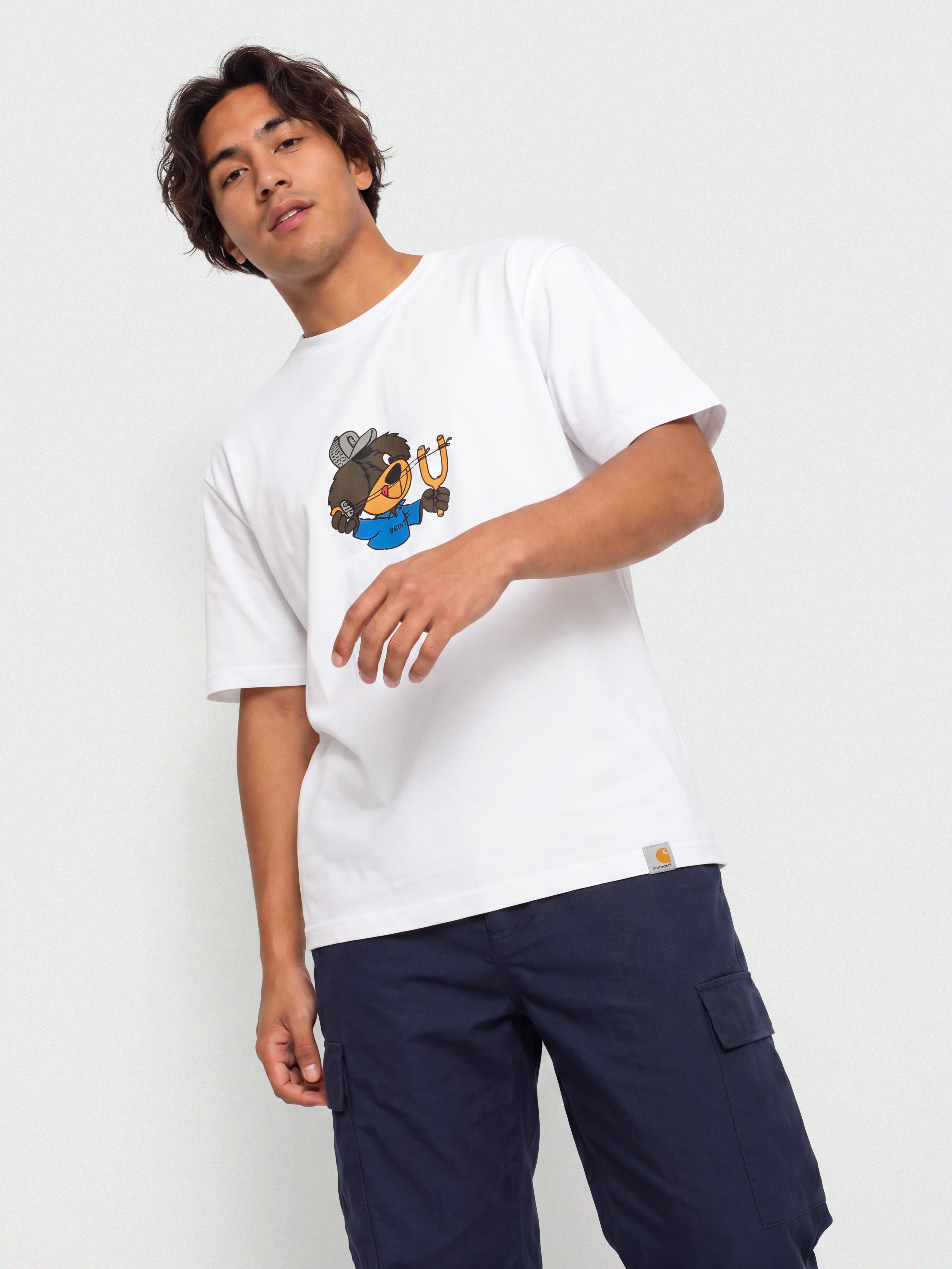 Carhartt WIP Slingshot Póló (white/heavy enzyme wash)