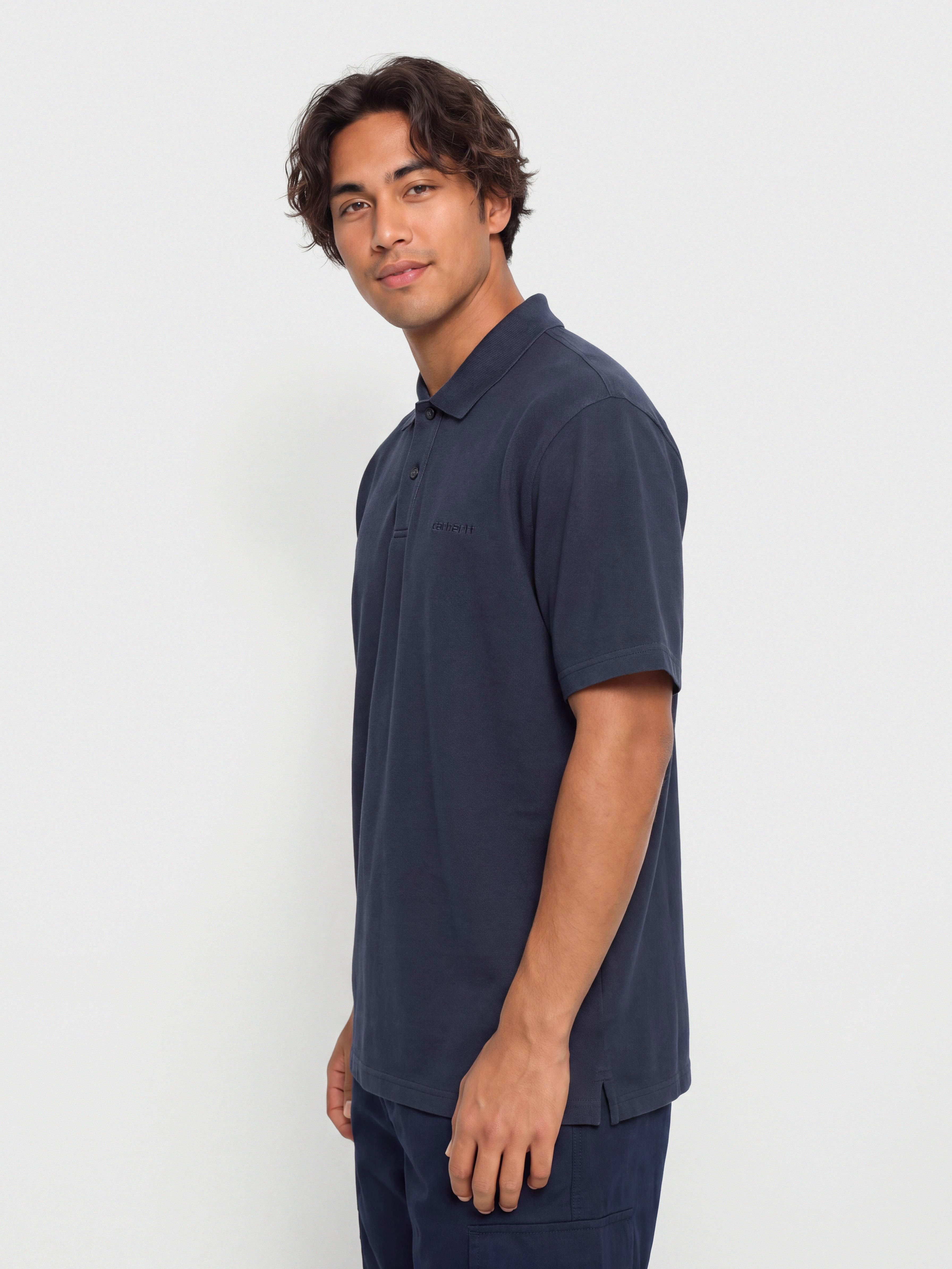 Carhartt WIP Wayne Polo Póló (dark navy/garment dyed)
