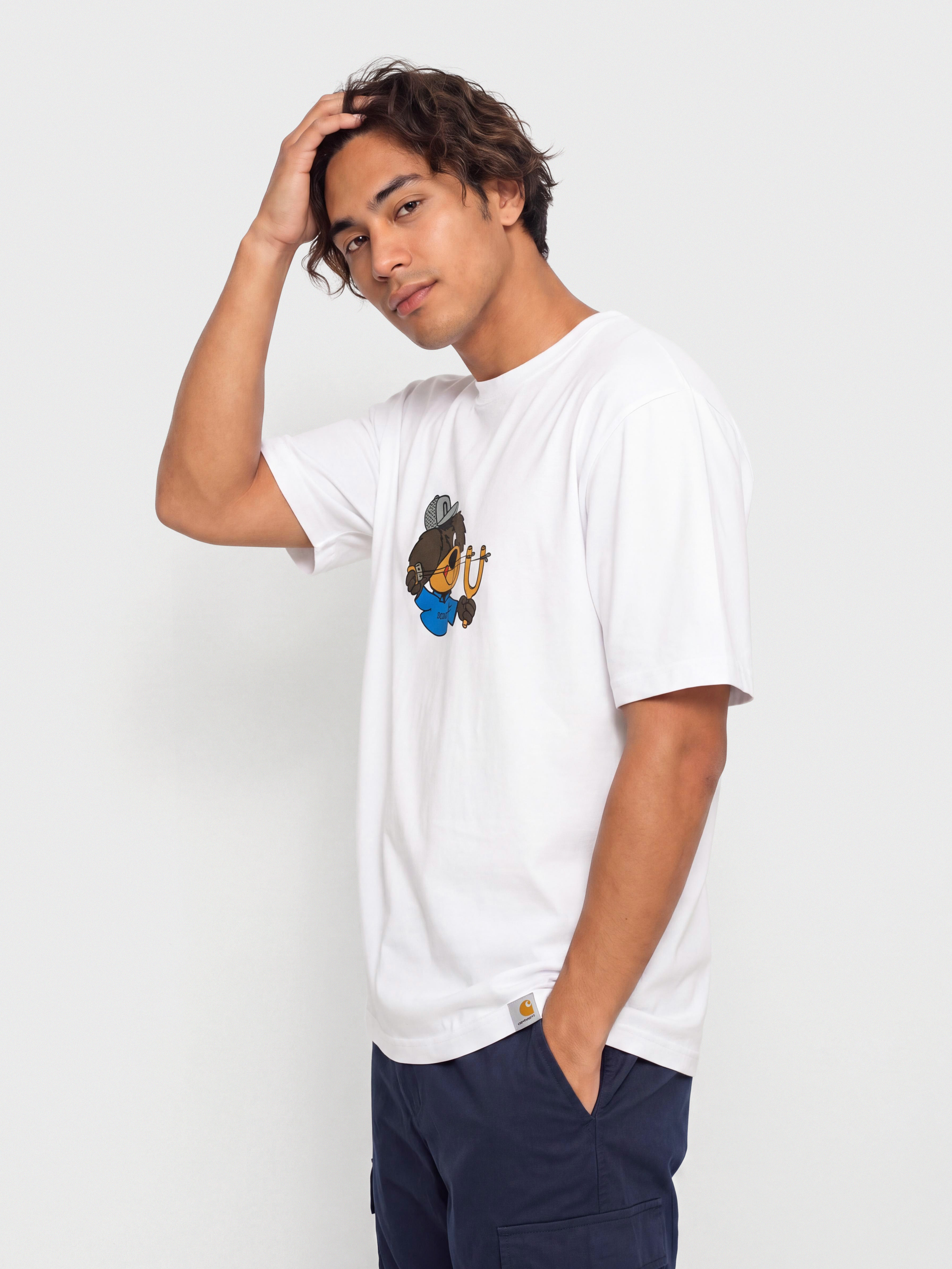 Carhartt WIP Slingshot Póló (white/heavy enzyme wash)