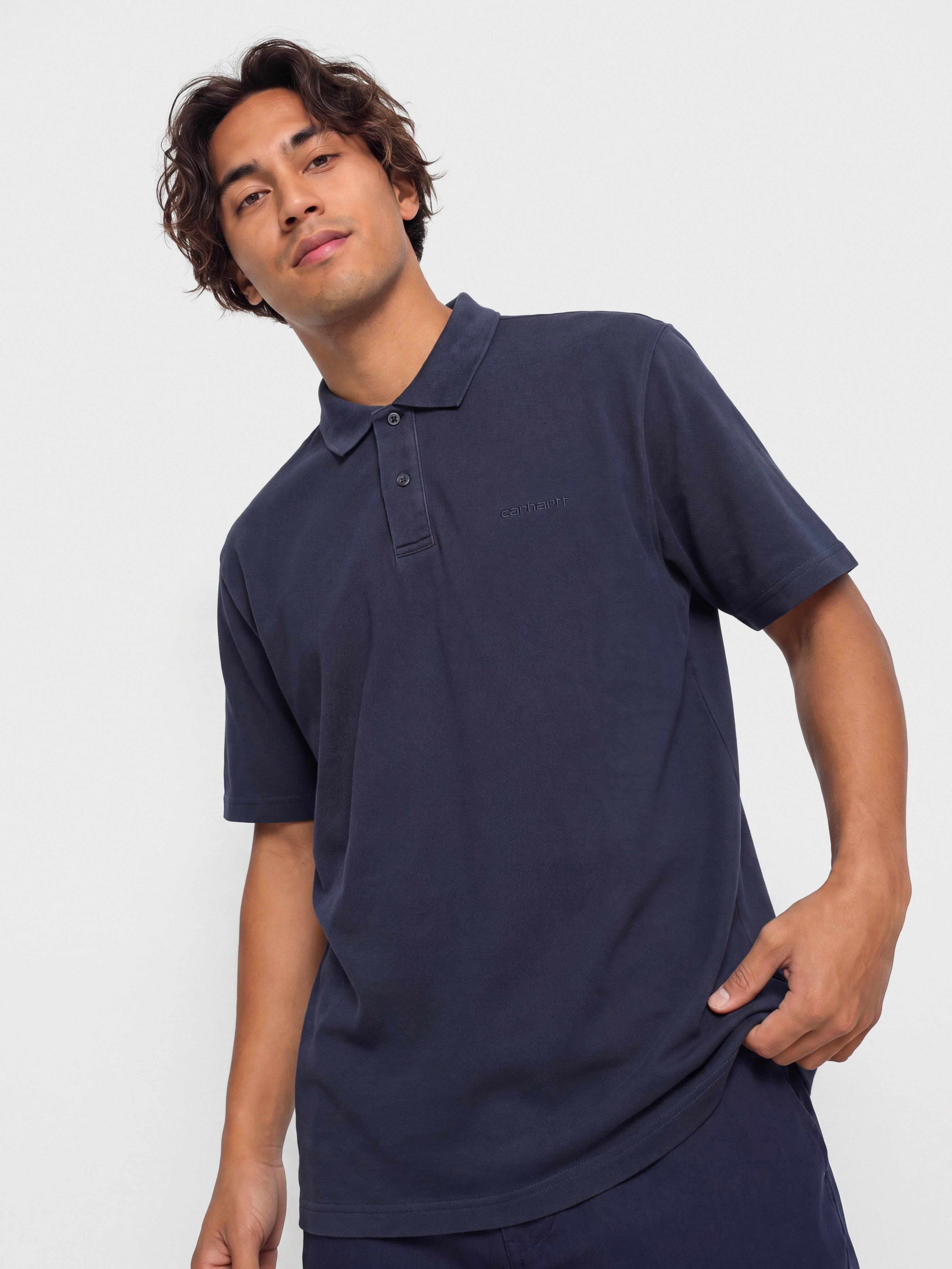 Carhartt WIP Wayne Polo Póló (dark navy/garment dyed)