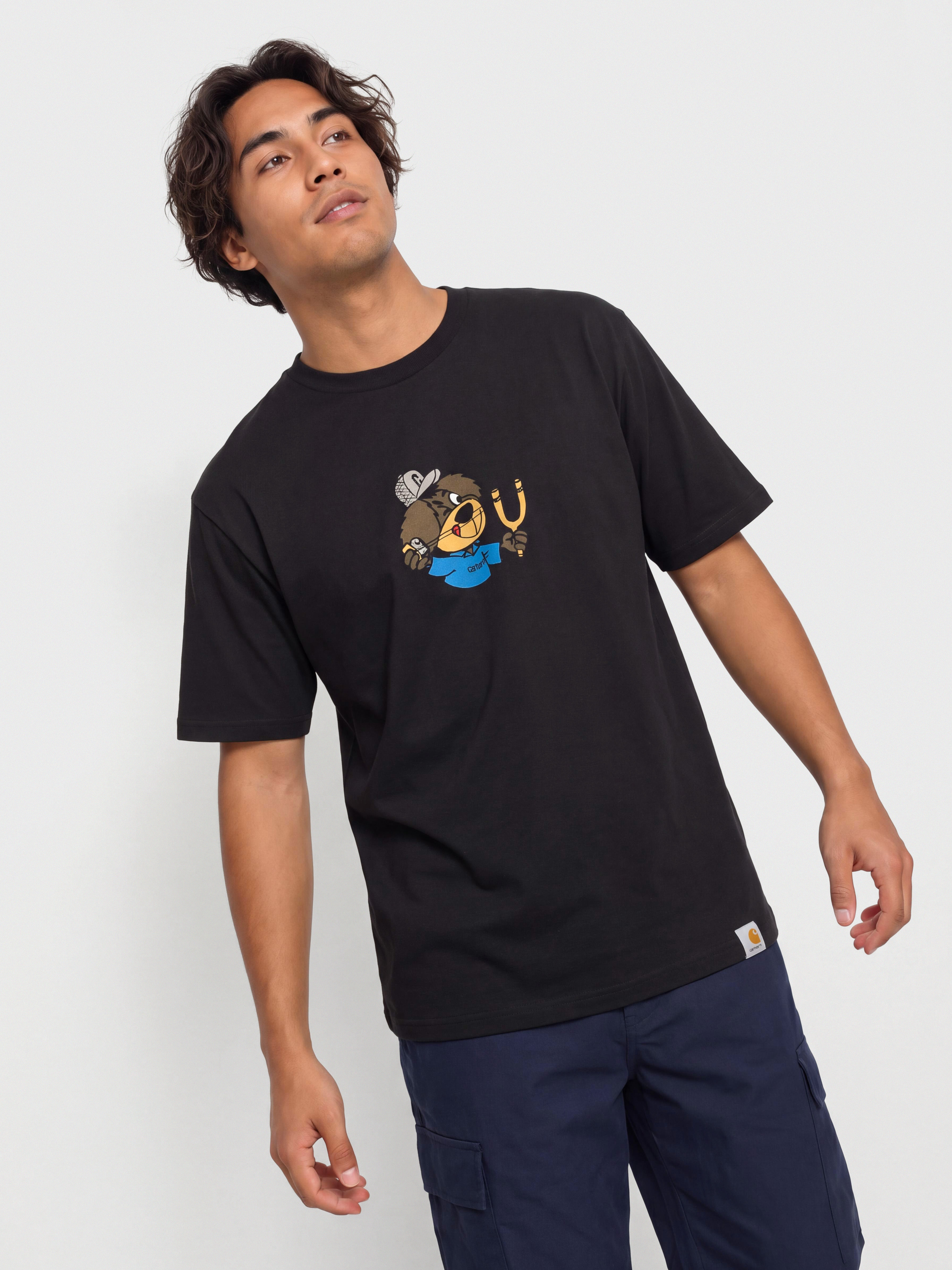 Carhartt WIP Slingshot Póló (black/heavy enzyme wash)
