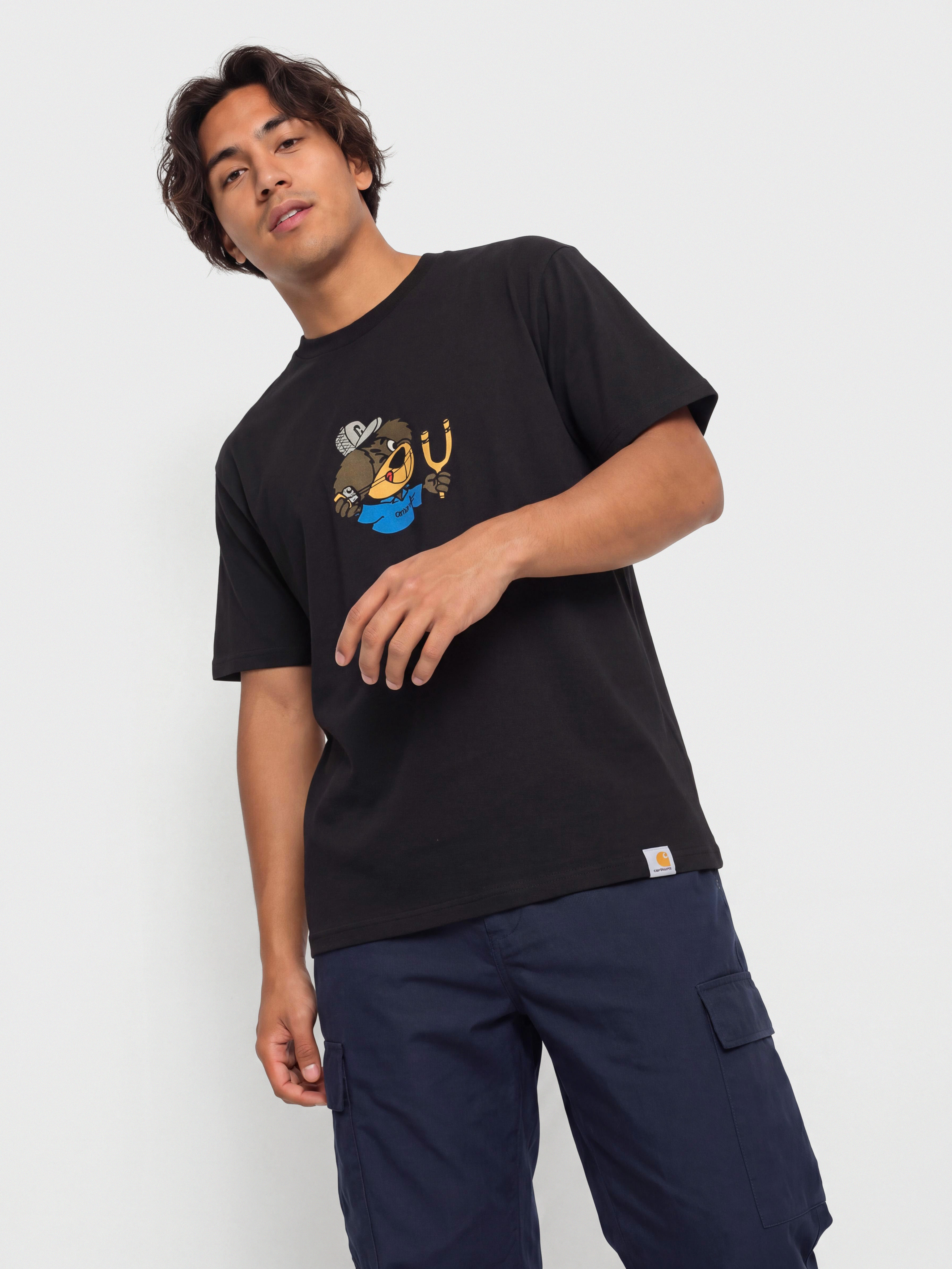 Carhartt WIP Slingshot Póló (black/heavy enzyme wash)