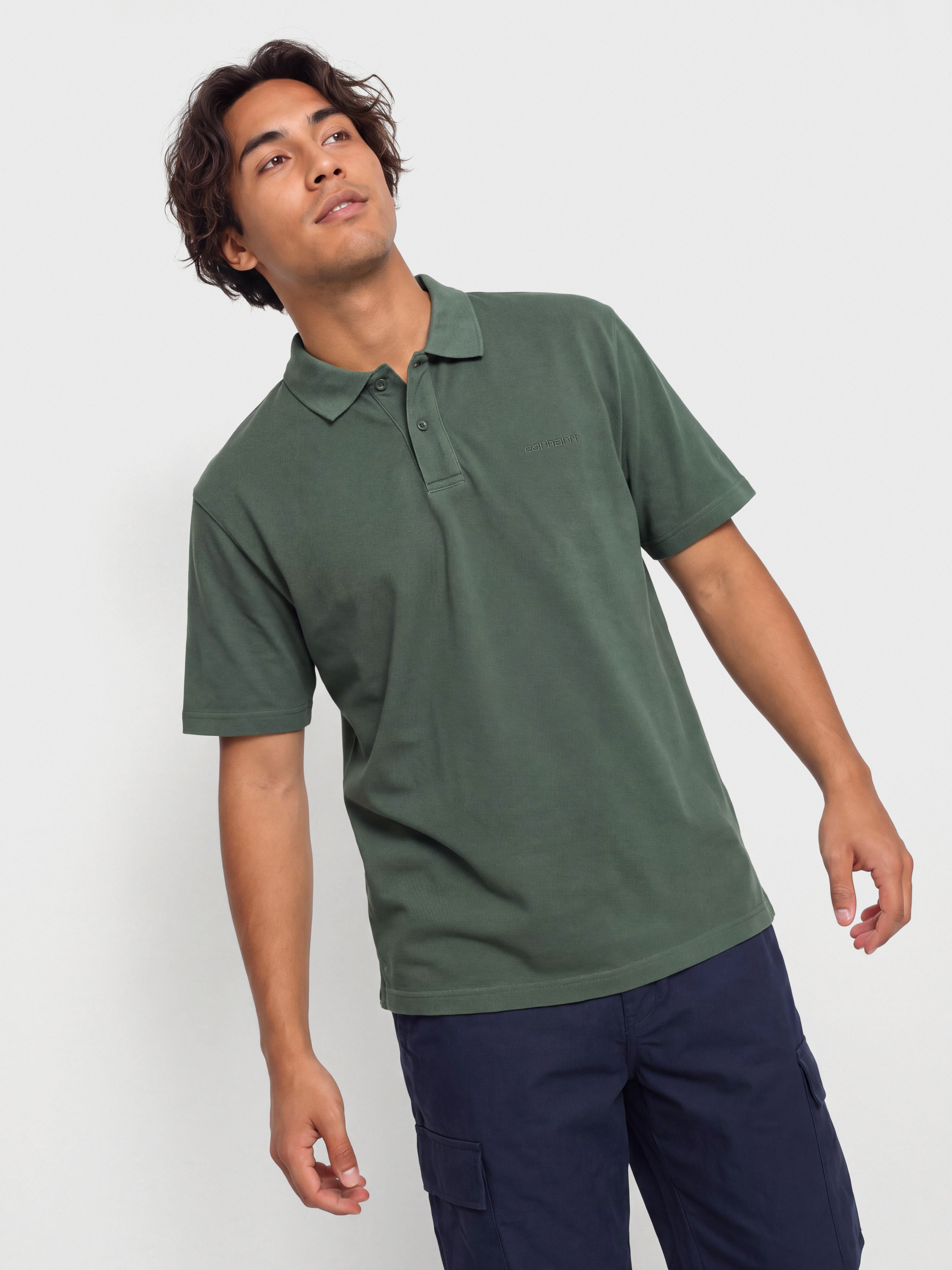 Carhartt WIP Wayne Polo Pu00f3lu00f3 (dark scarab/garment dyed)