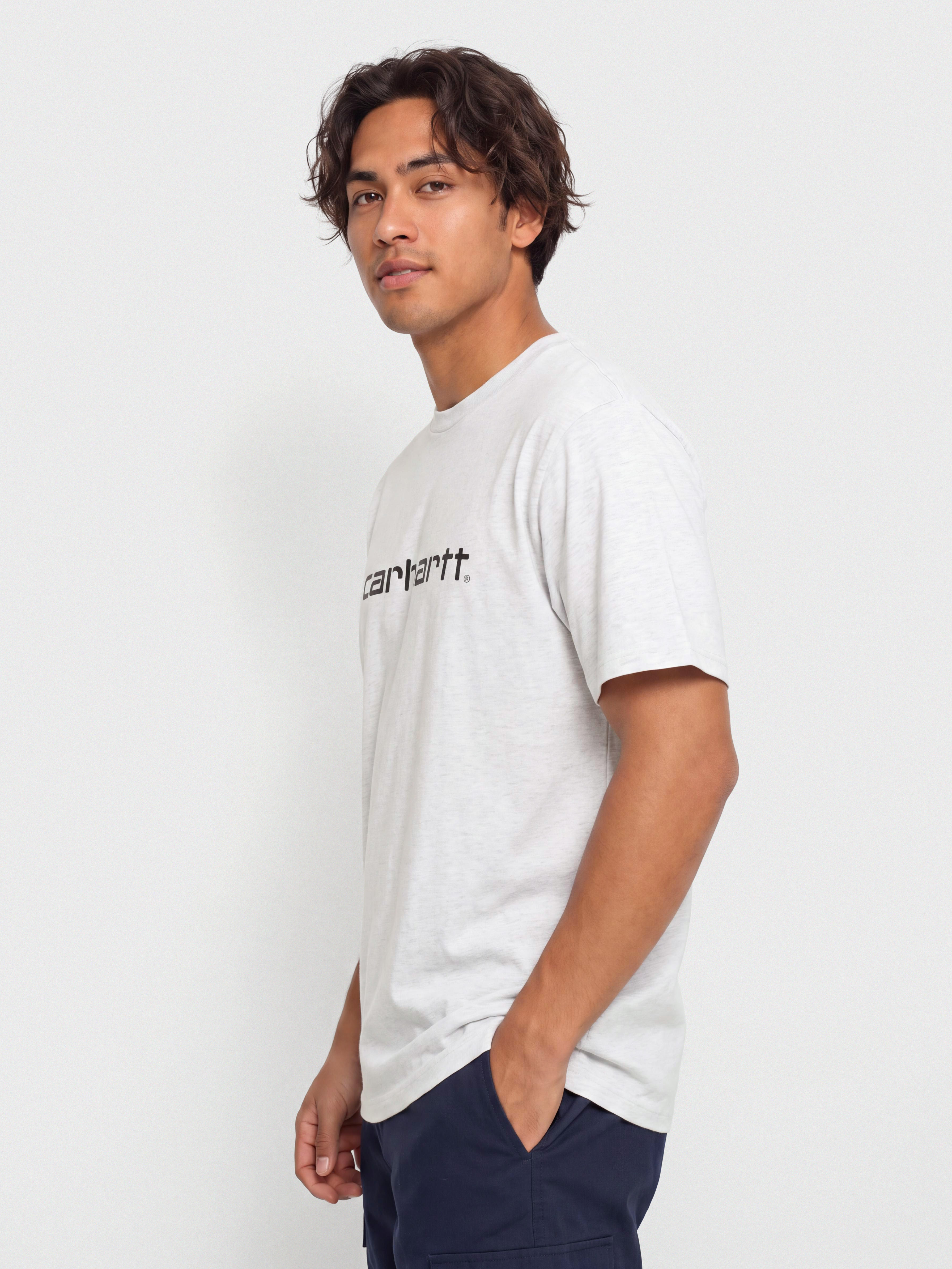 Carhartt WIP Script Pu00f3lu00f3 (ash heather/graphite)