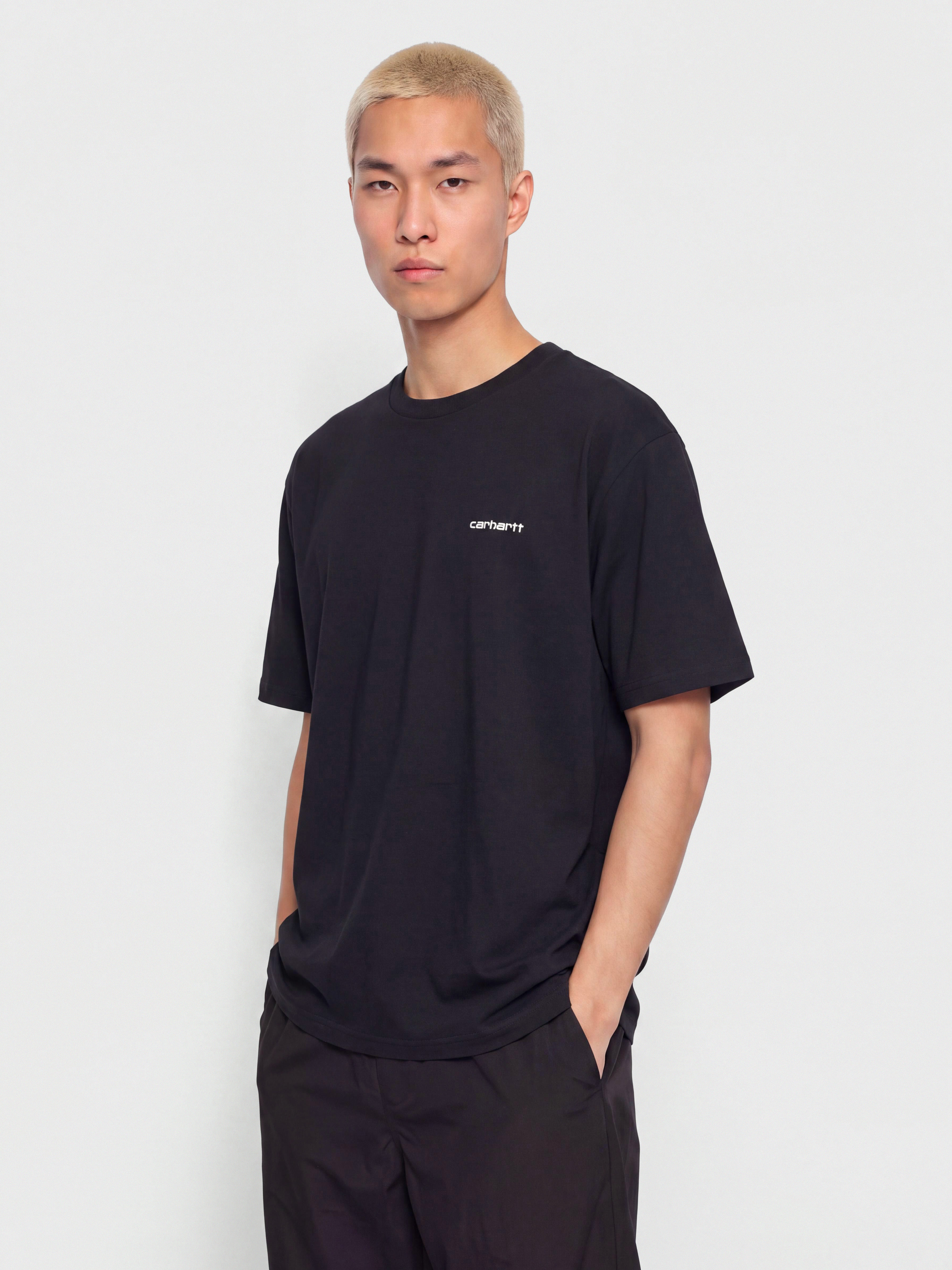 Carhartt WIP Script Embroidery Póló (dark navy/white)