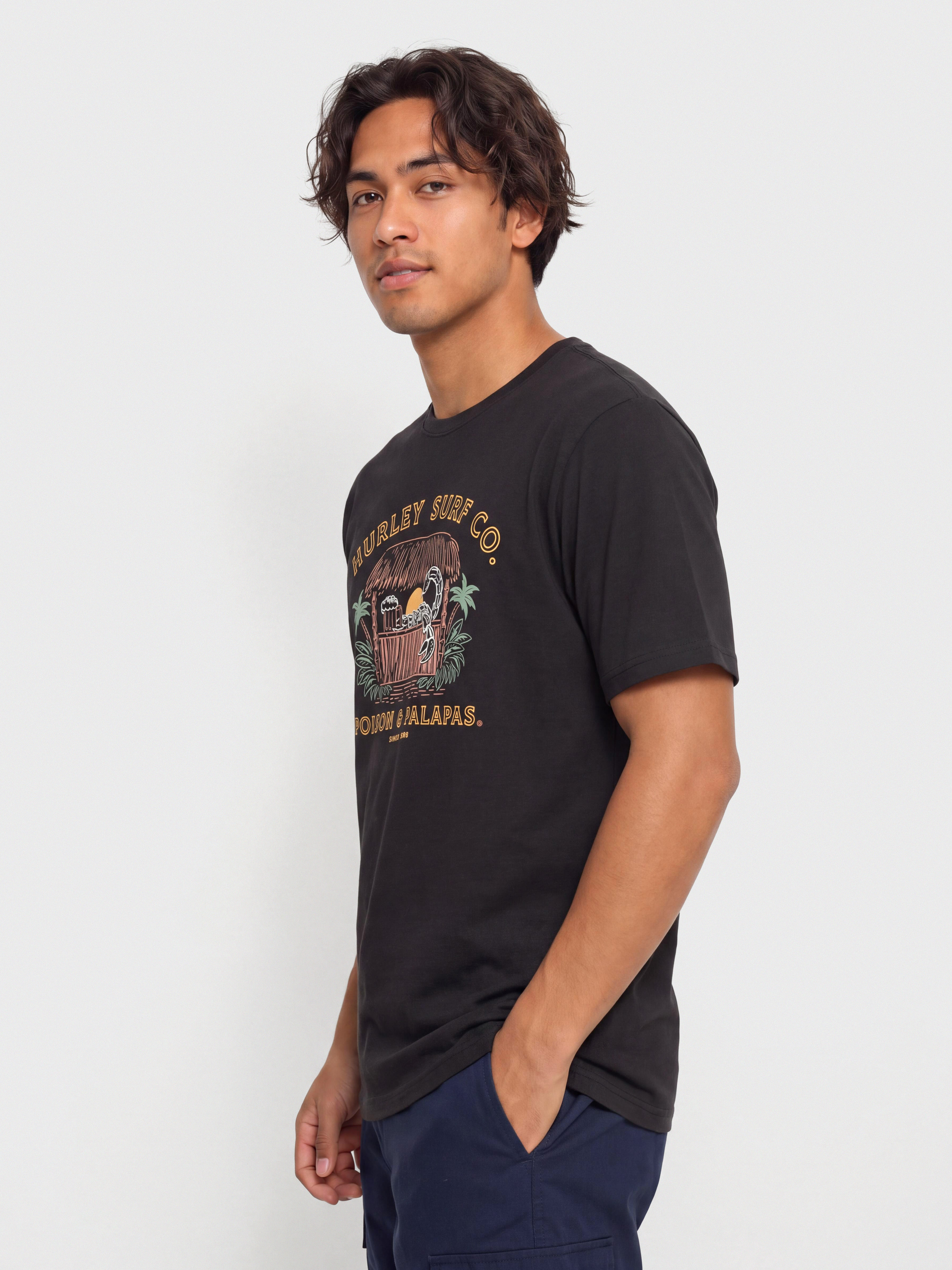 Hurley Poison And Palapas Slub Póló (black)