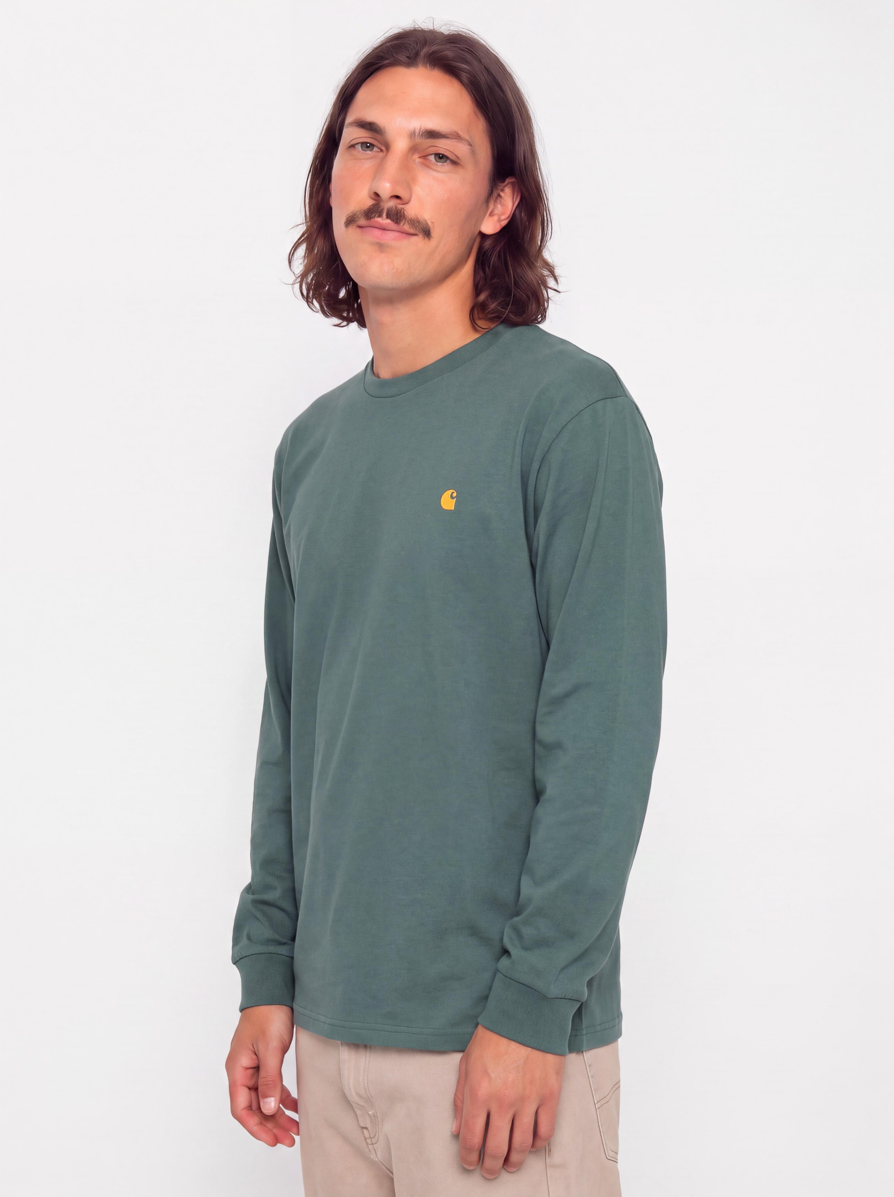Carhartt WIP Chase Hosszu00fa ujju00fa felsu0151 (silver pine/gold)