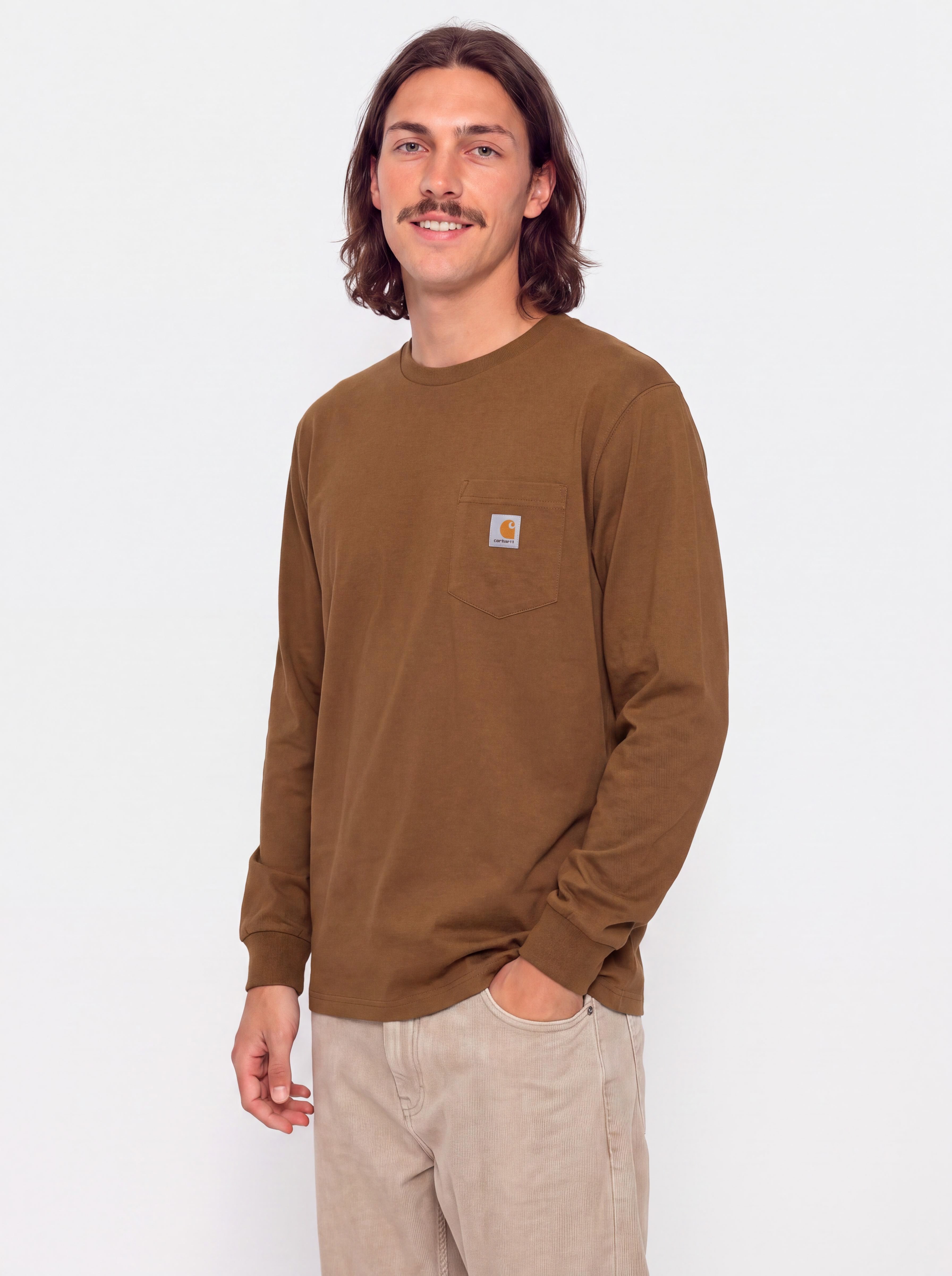 Carhartt WIP Pocket Hosszú ujjú felső (wip h brown)