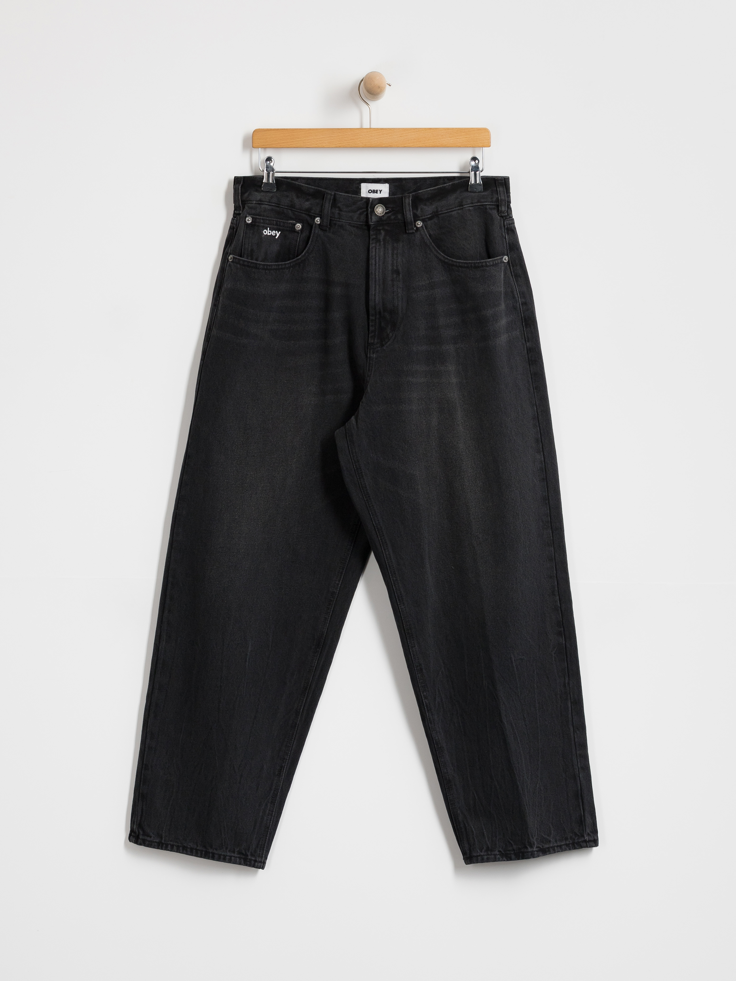 OBEY Bigwig Baggy Denim Kisnadrág (heavy vintage black)