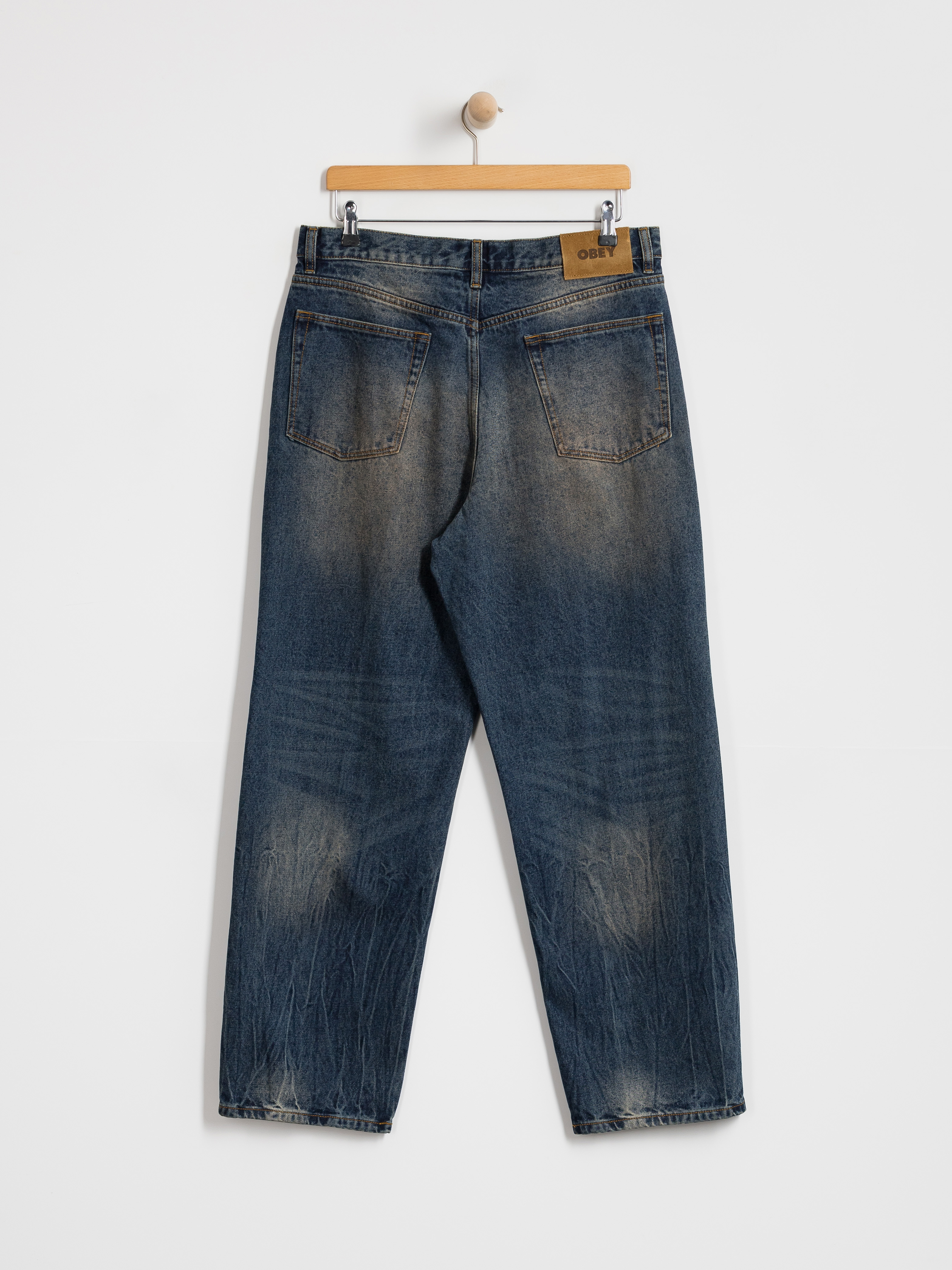 OBEY Classic Baggy Denim Kisnadrág (oil stained indigo)